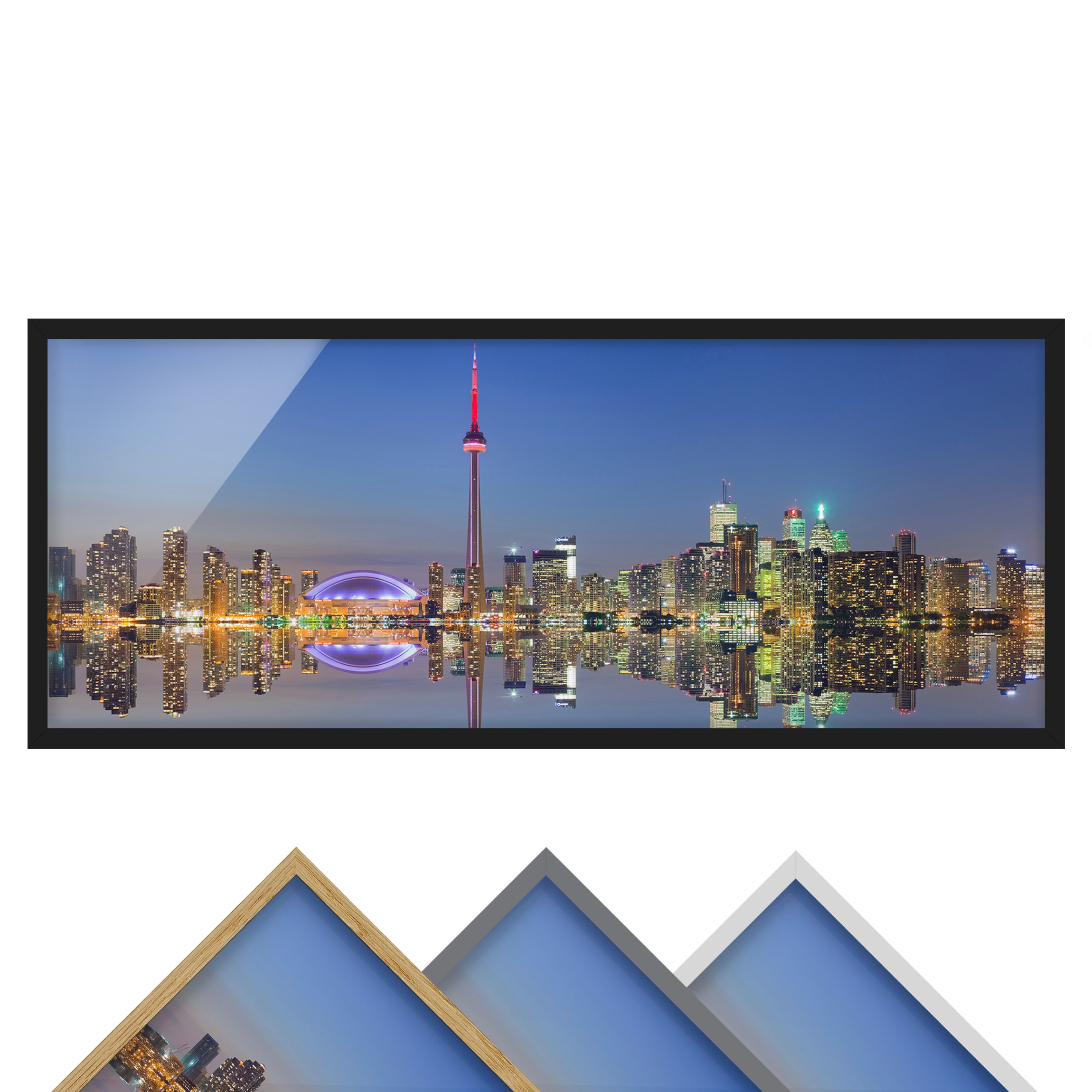 Architektur & Skyline Bild mit Rahmen Toronto City Skyline vor Lake Ontario