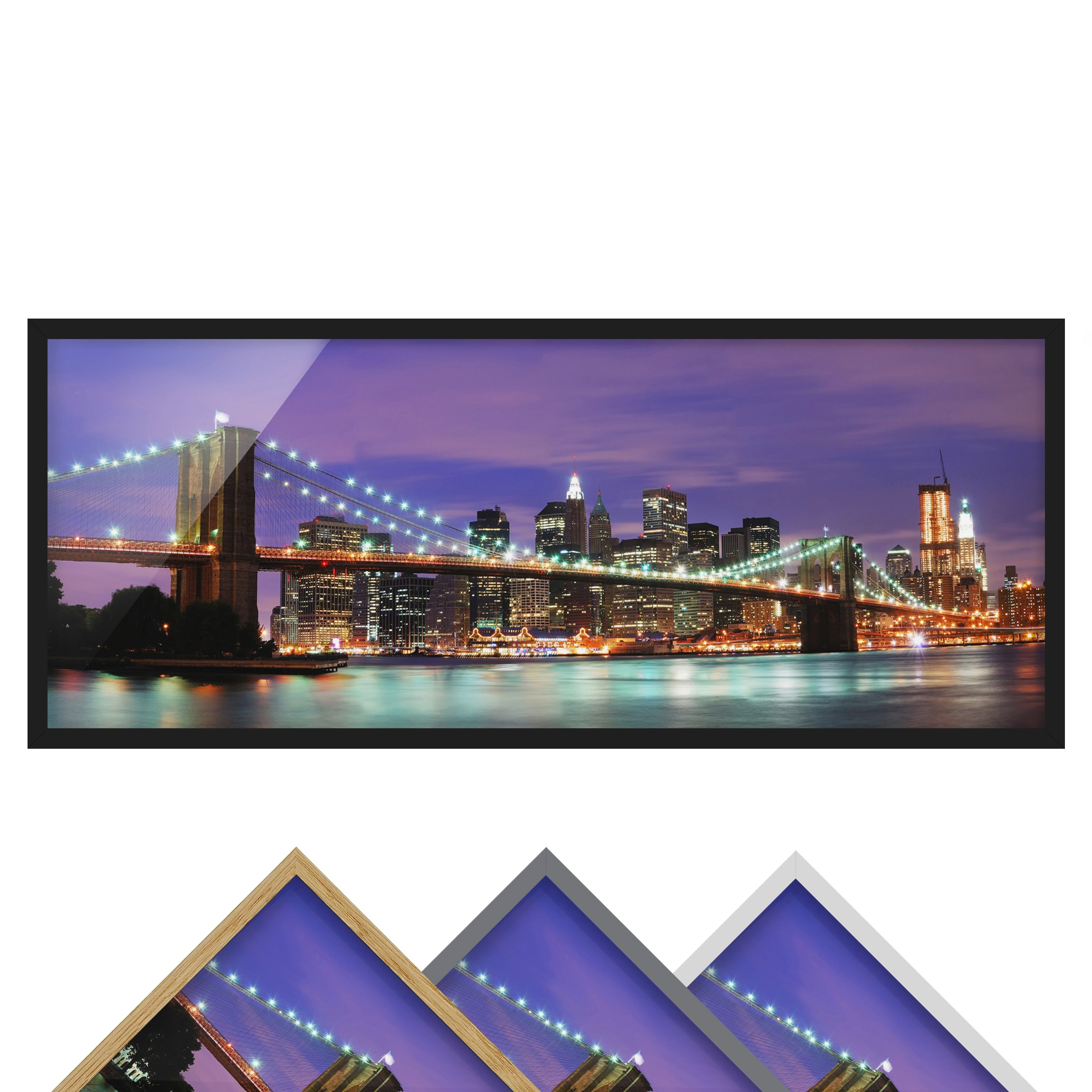 Architektur & Skyline Bild mit Rahmen Brooklyn Bridge in New York City