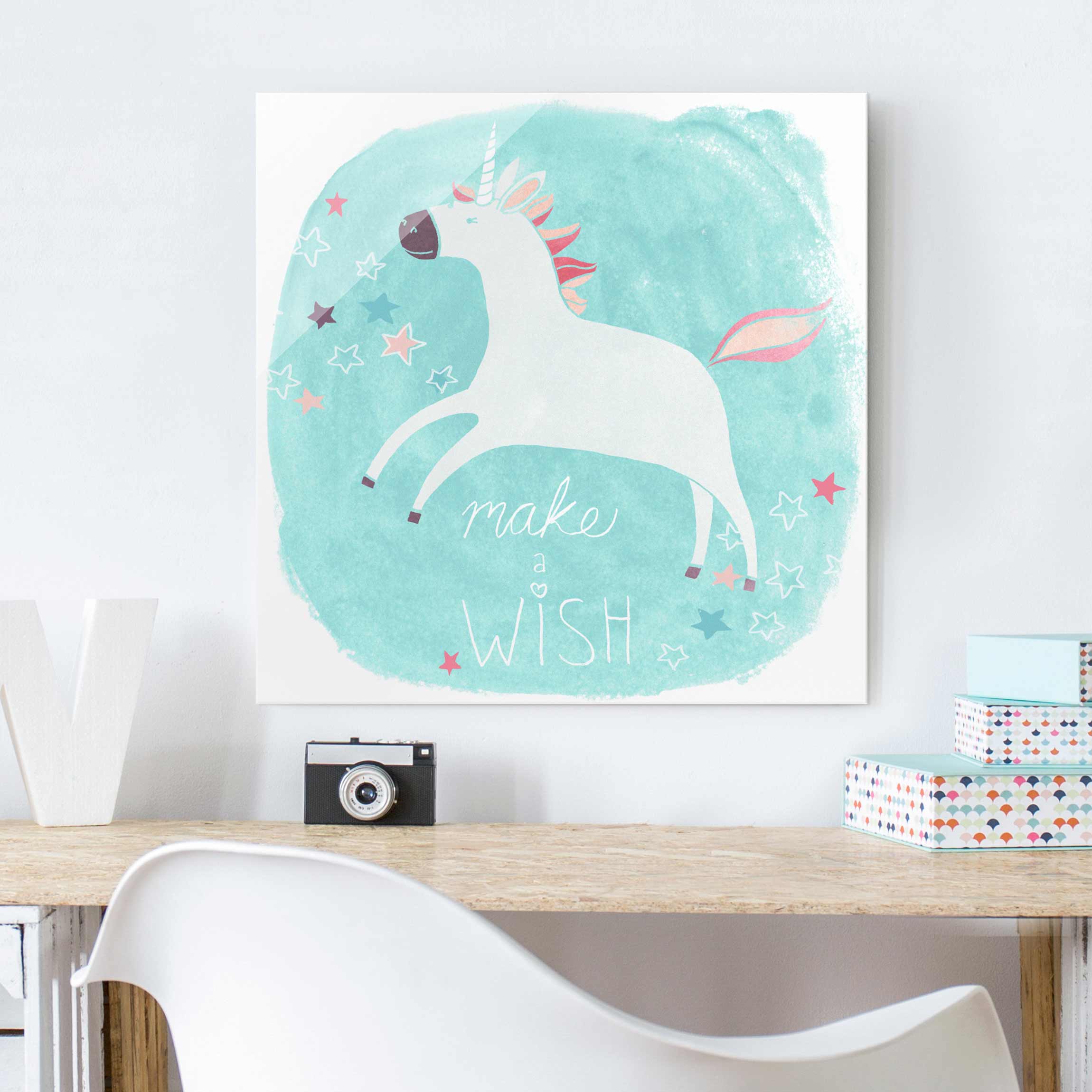 Glasbild Einhorn-Truppe - Wish