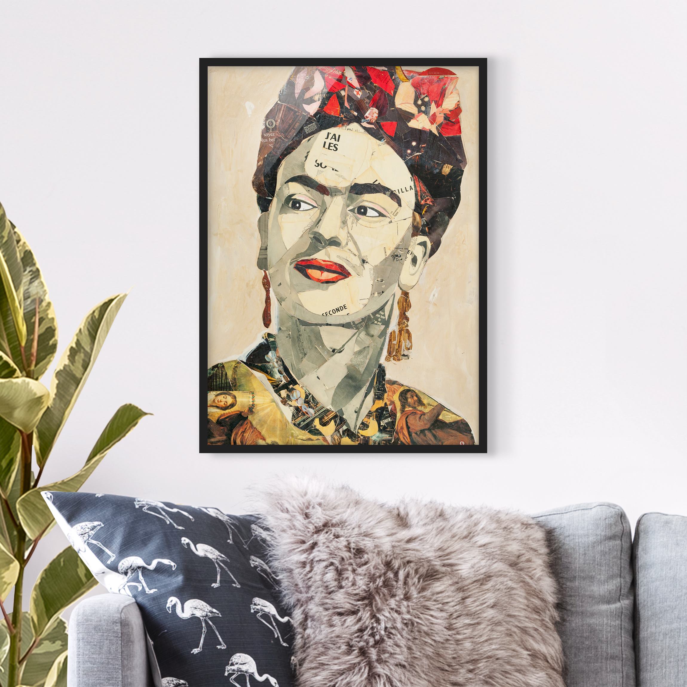 Portrait Bild mit Rahmen Frida Kahlo - Collage No.2
