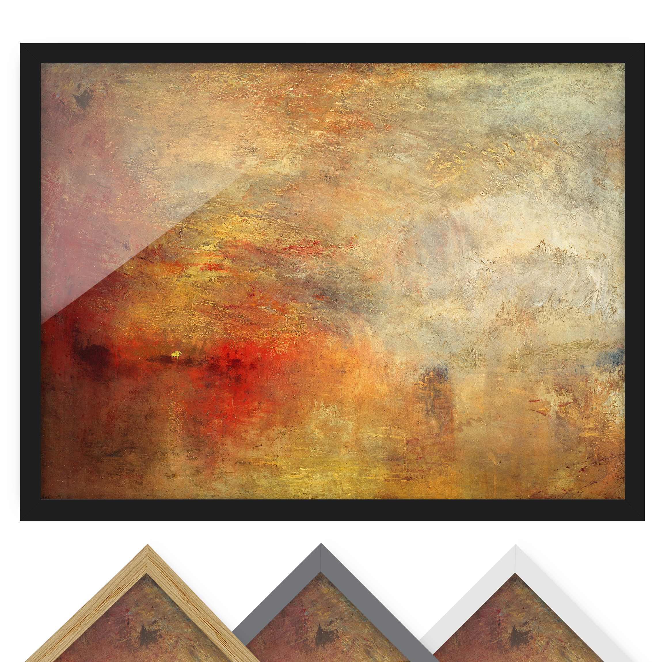 Bild mit Rahmen - Querformat Joseph Mallord William Turner - Sonnenuntergang über einem See