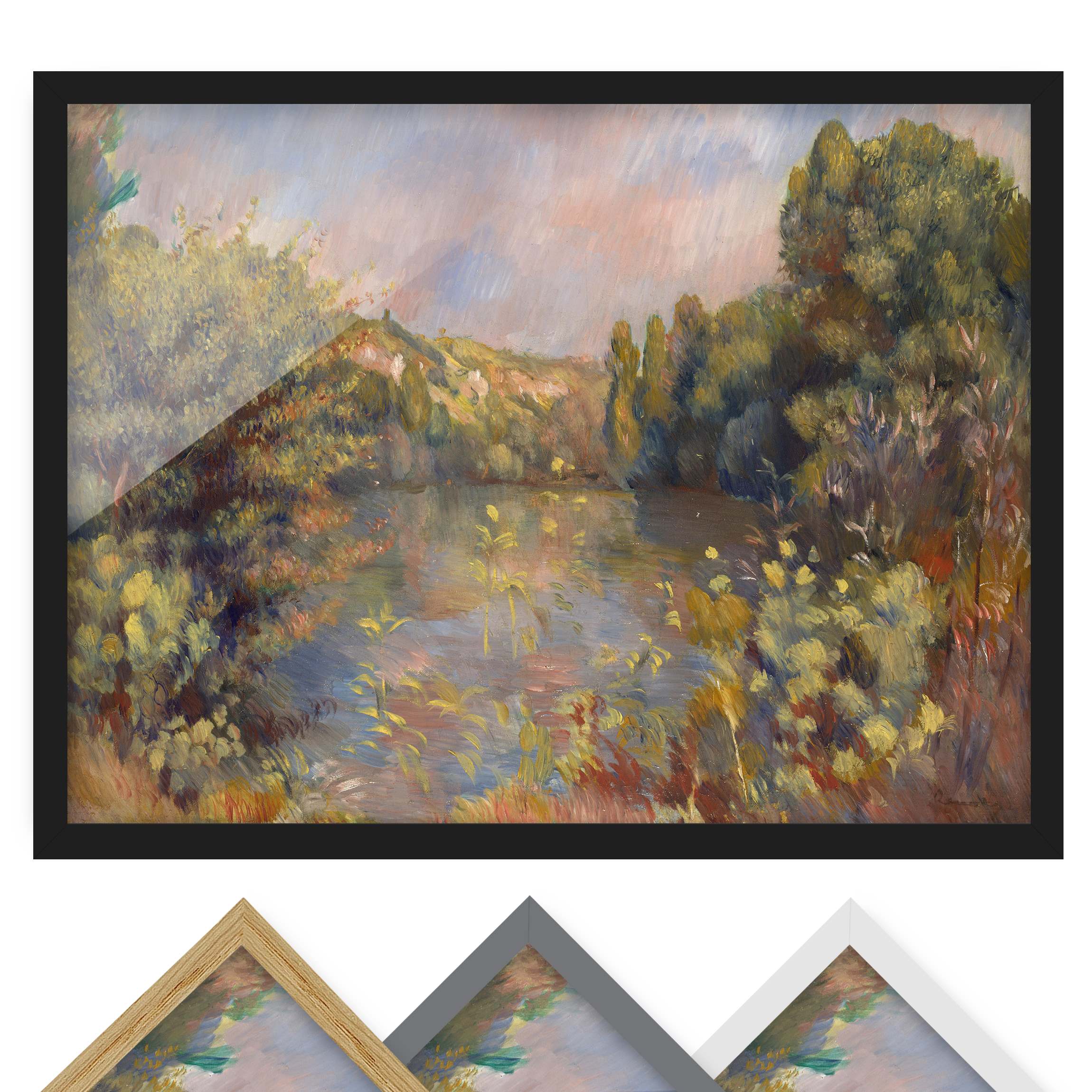 Bild mit Rahmen - Querformat Auguste Renoir - Landschaft mit See