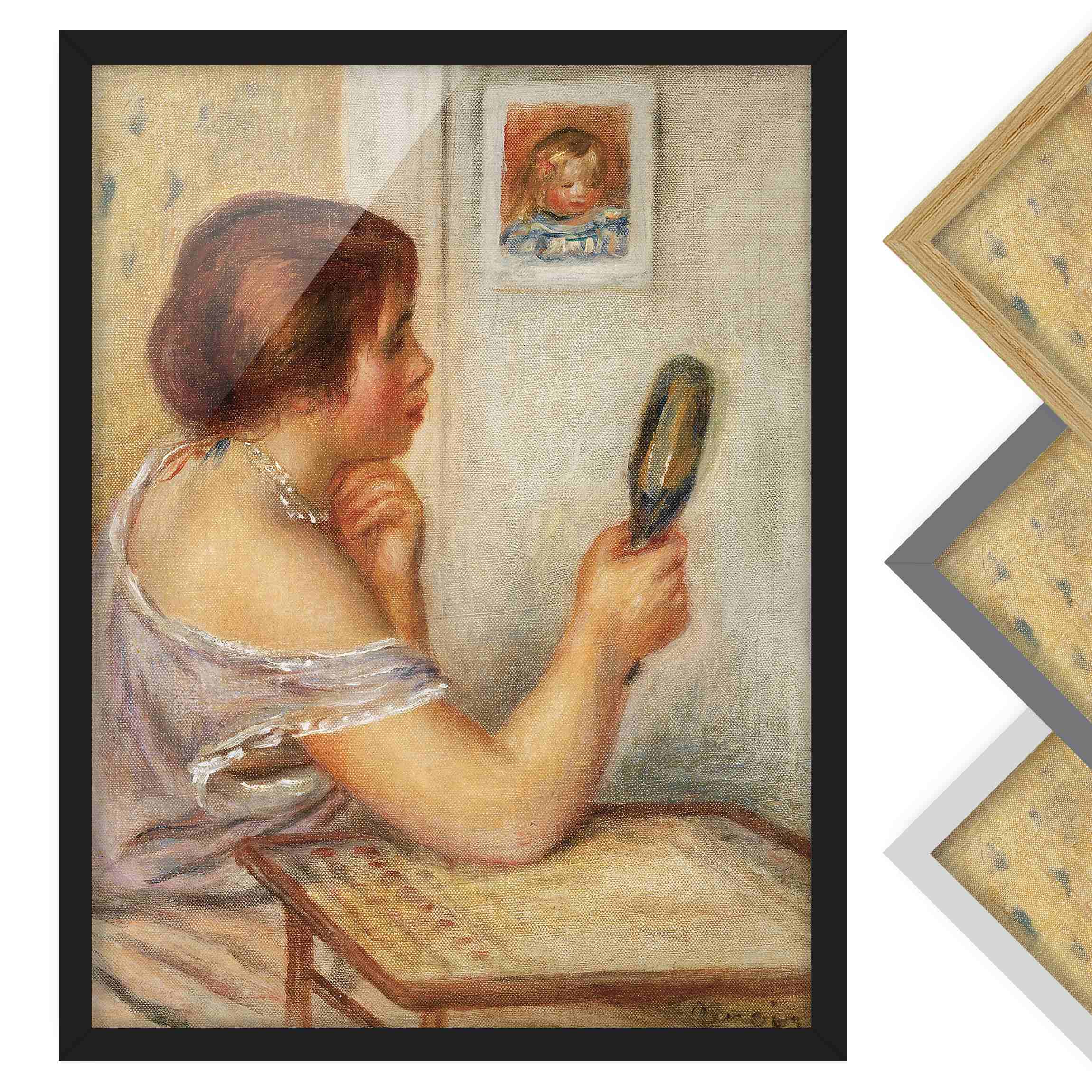 Bild mit Rahmen - Hochformat Auguste Renoir - Gabrielle mit Spiegel