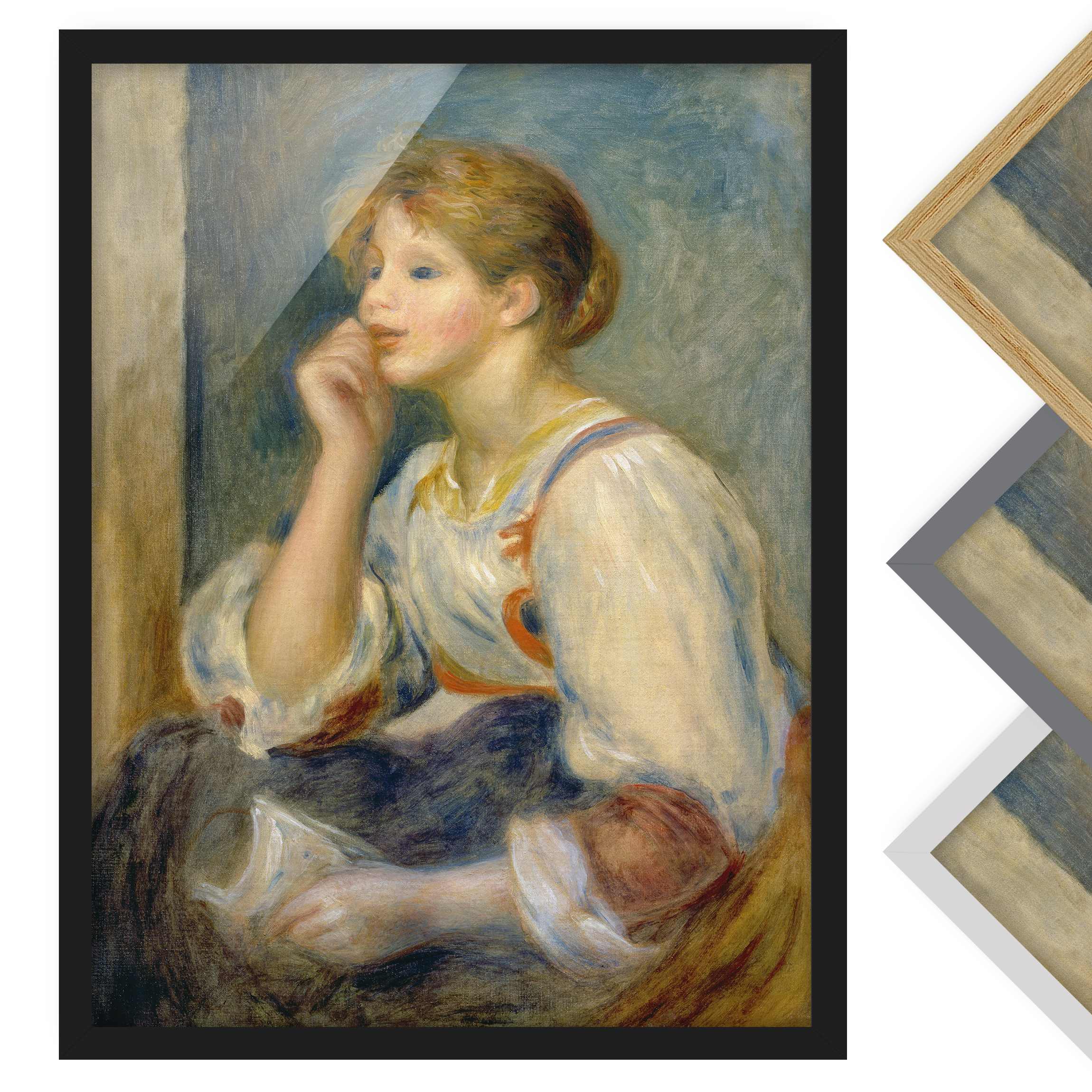 Bild mit Rahmen - Hochformat Auguste Renoir - Junges Mädchen mit Brief