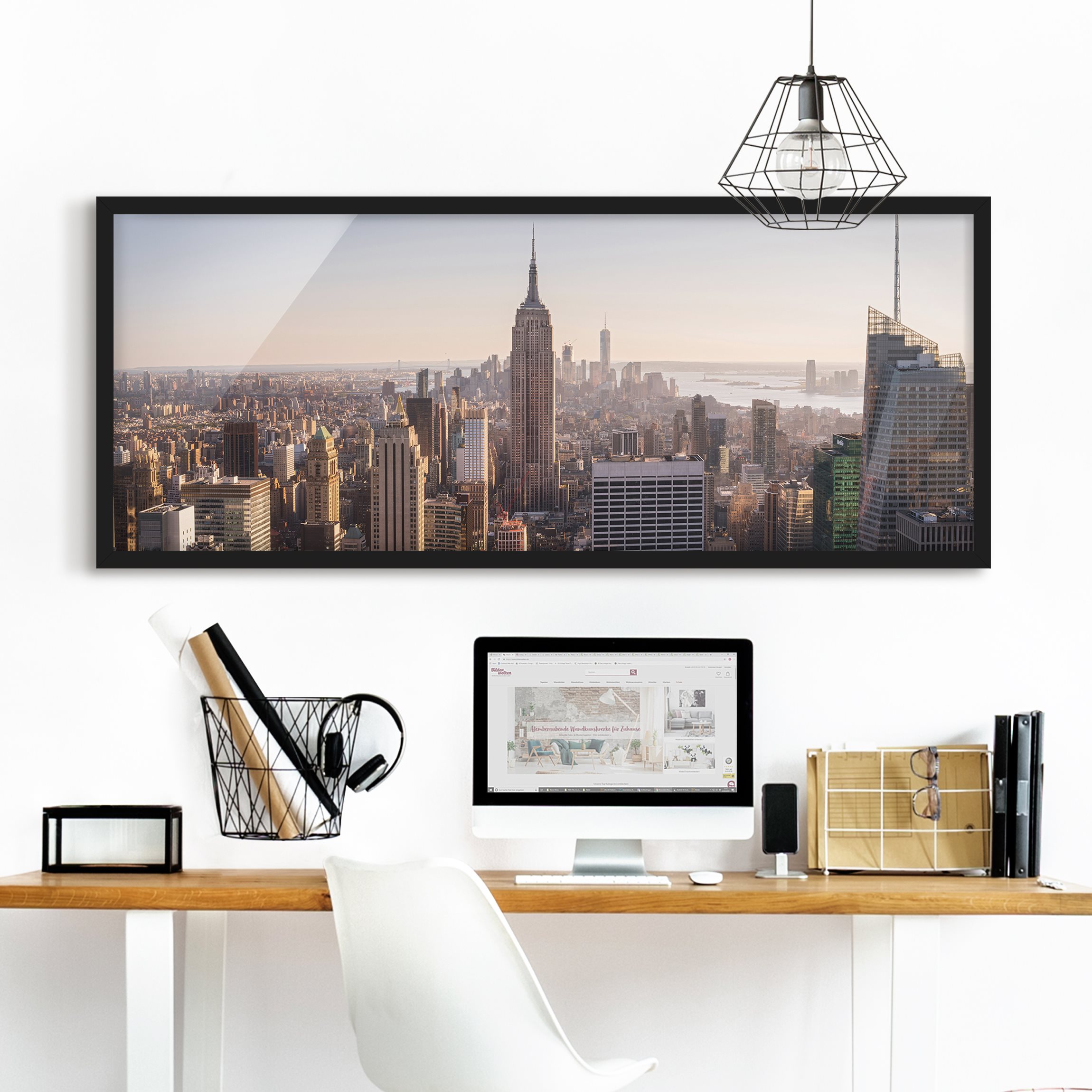 Bild mit Rahmen - Panorama Blick vom Top of the Rock