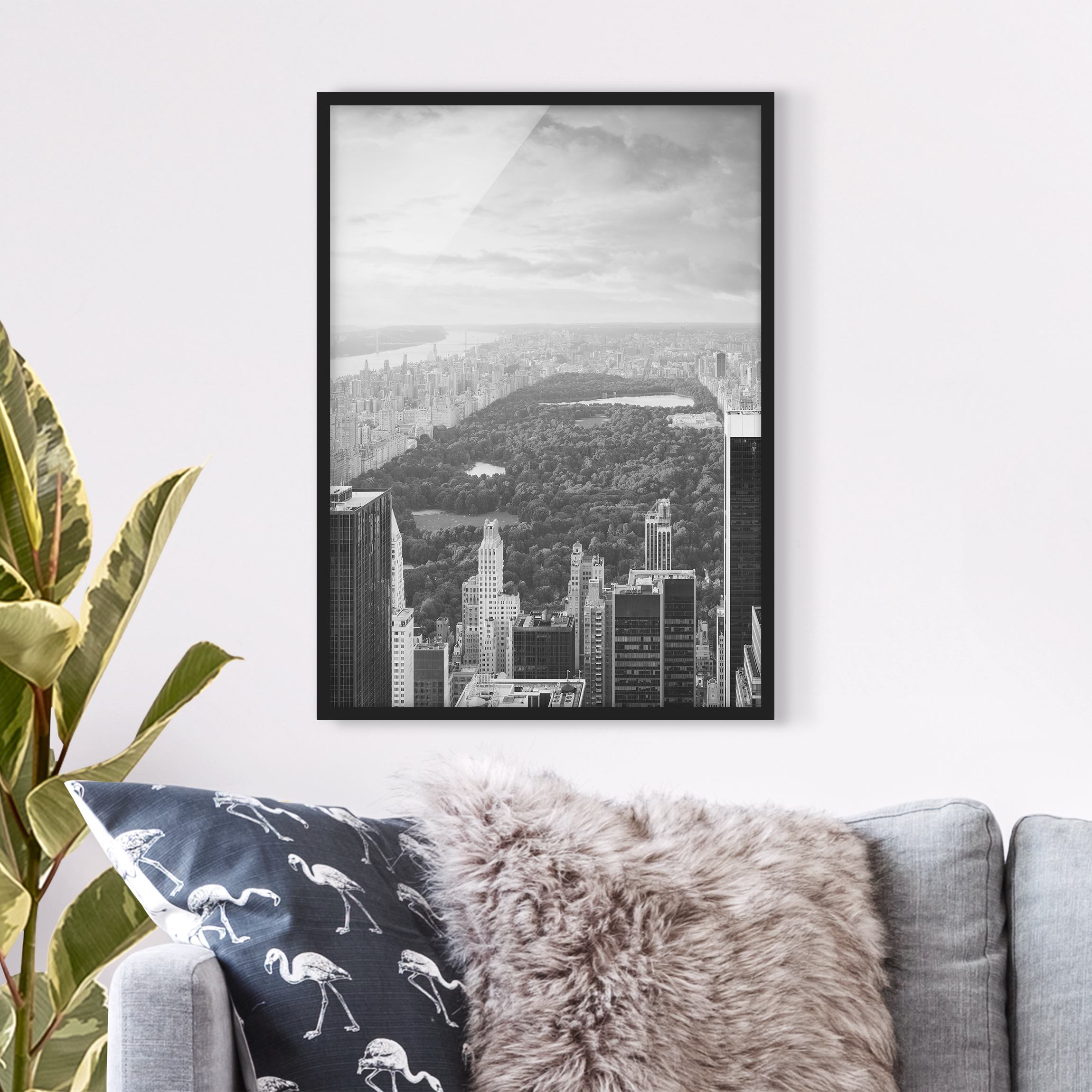 Bild mit Rahmen - Hochformat Blick über den Central Park II