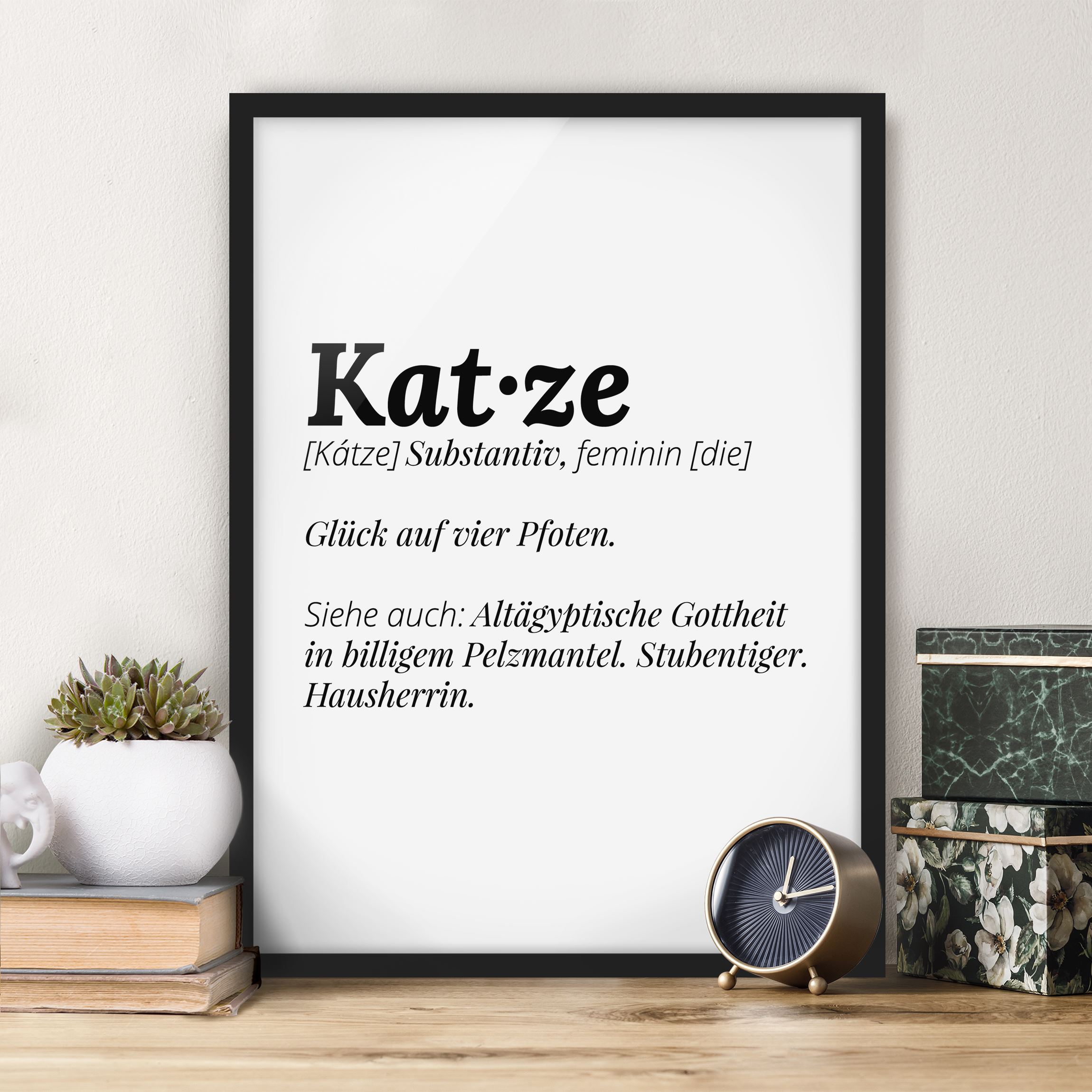 Bild mit Rahmen - Hochformat Die Definition von Katze