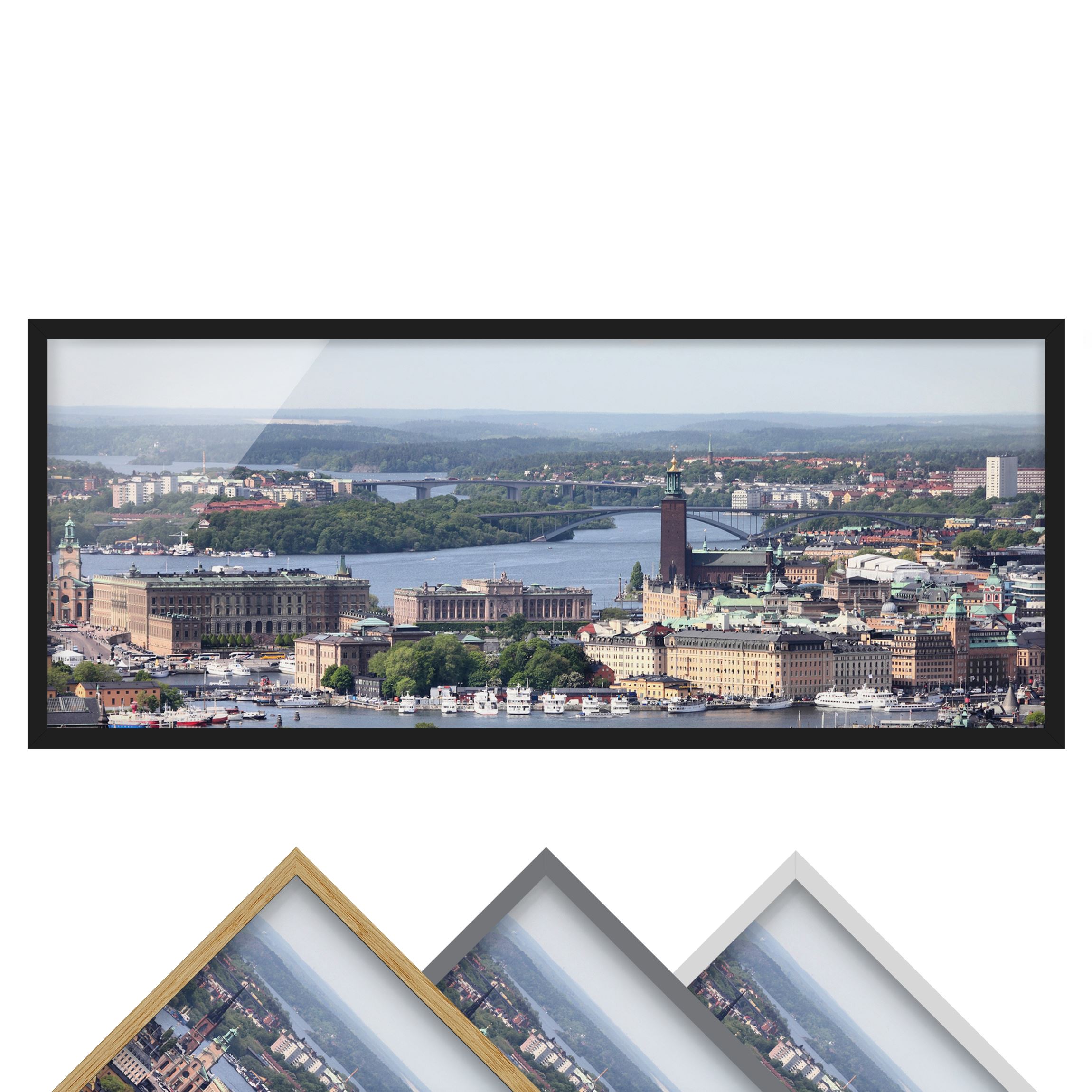 Architektur & Skyline Bild mit Rahmen Stockholm City