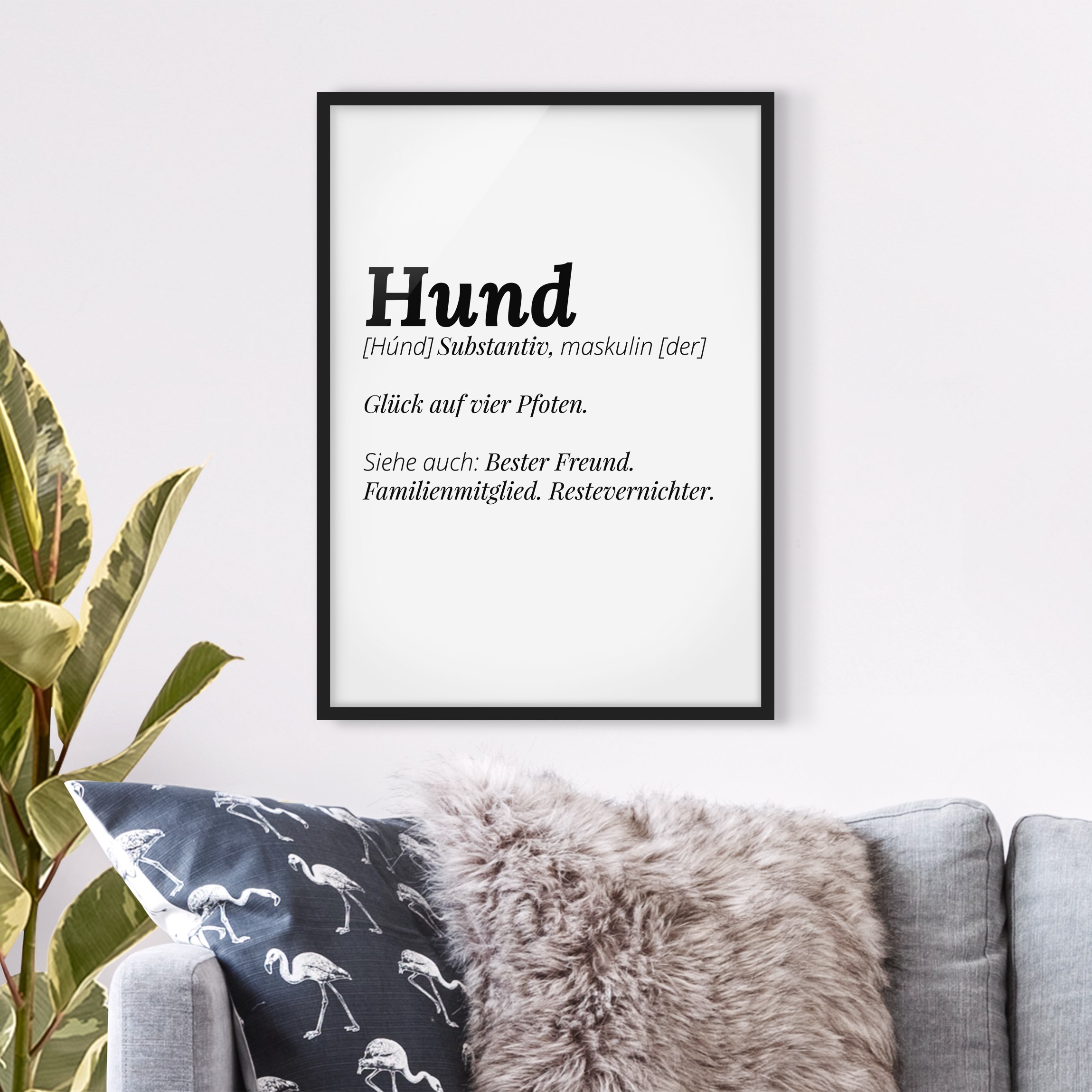 Bild mit Rahmen - Hochformat Die Definition von Hund