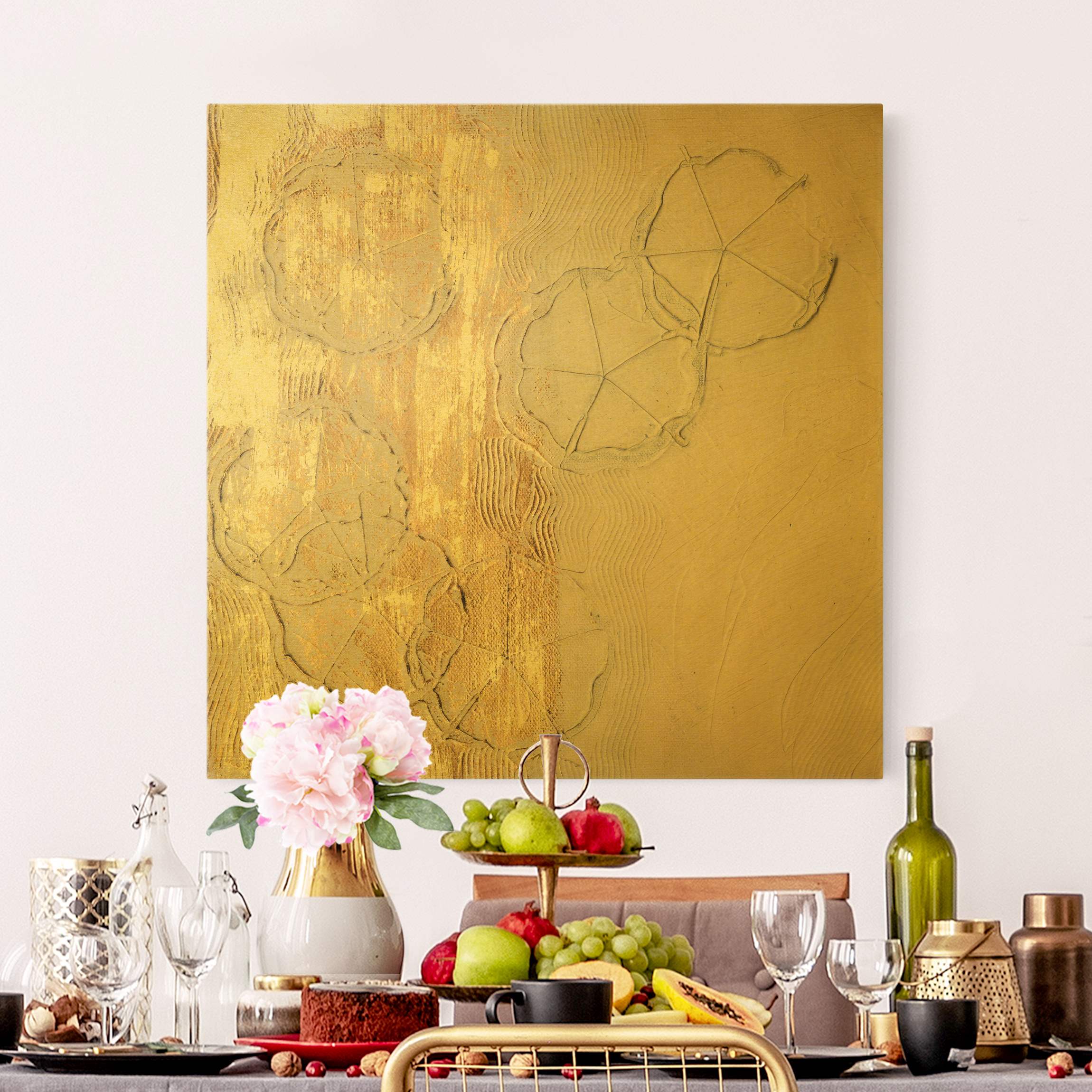 Leinwandbild Gold Kirschblütensaison Gold I