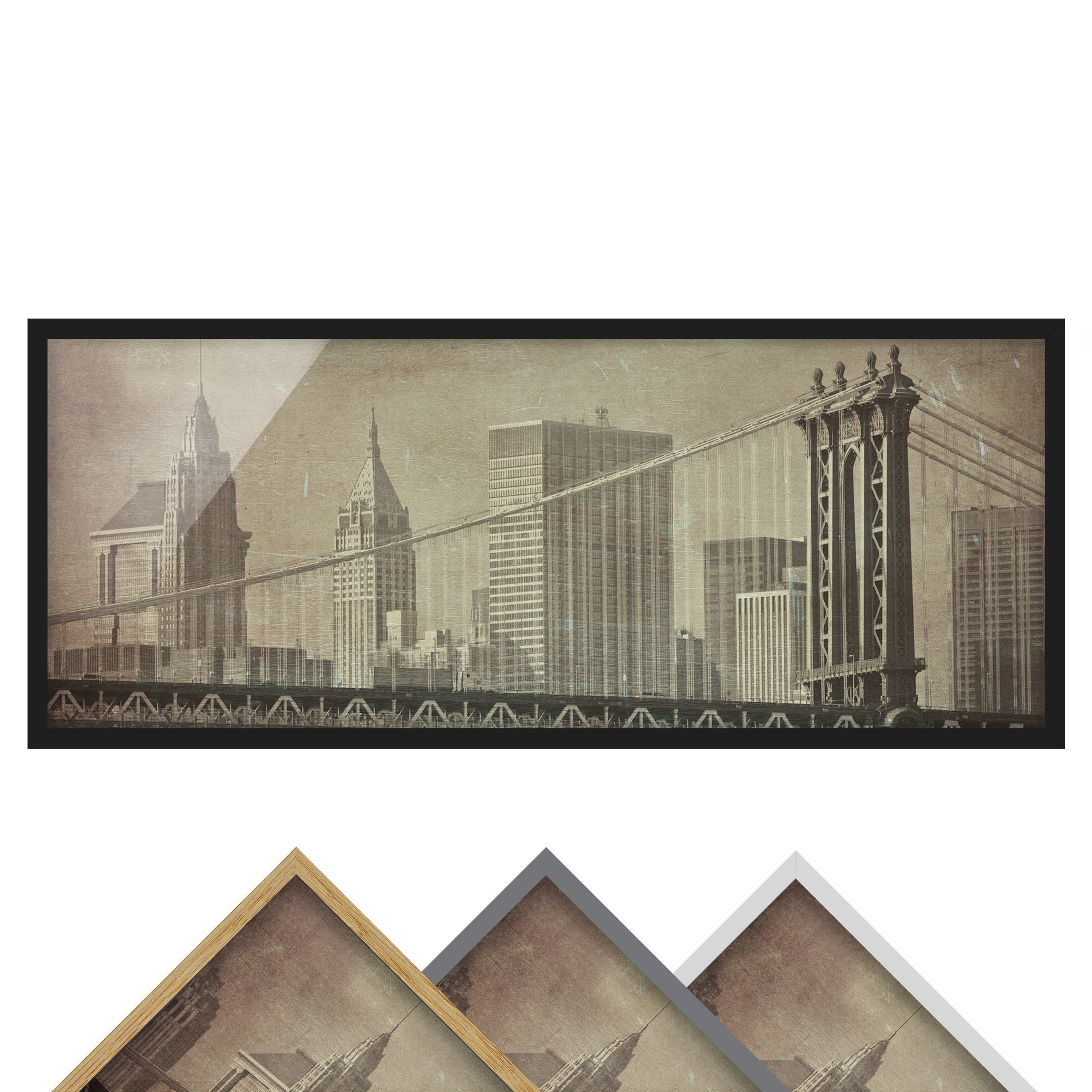 Architektur & Skyline Bild mit Rahmen Vintage New York City