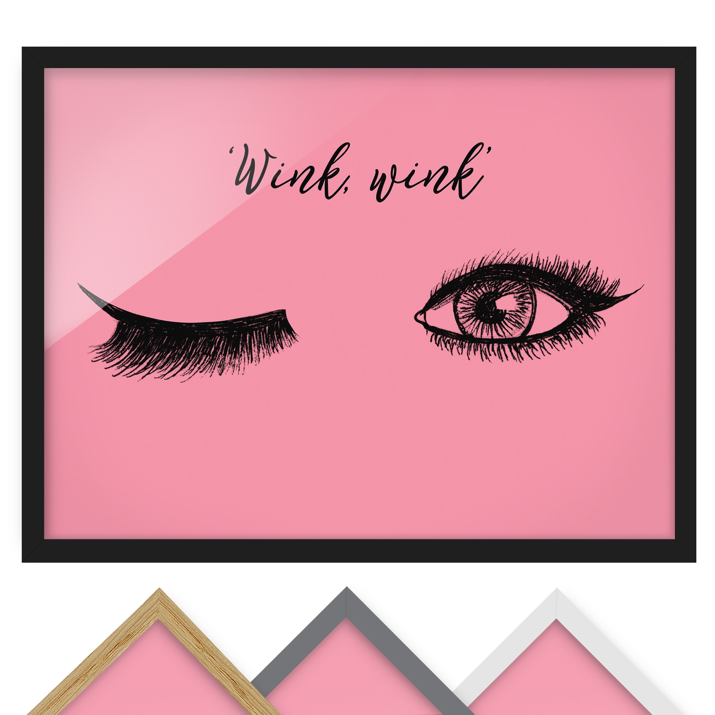 Bild mit Rahmen - Querformat Wimpern Chat - Wink
