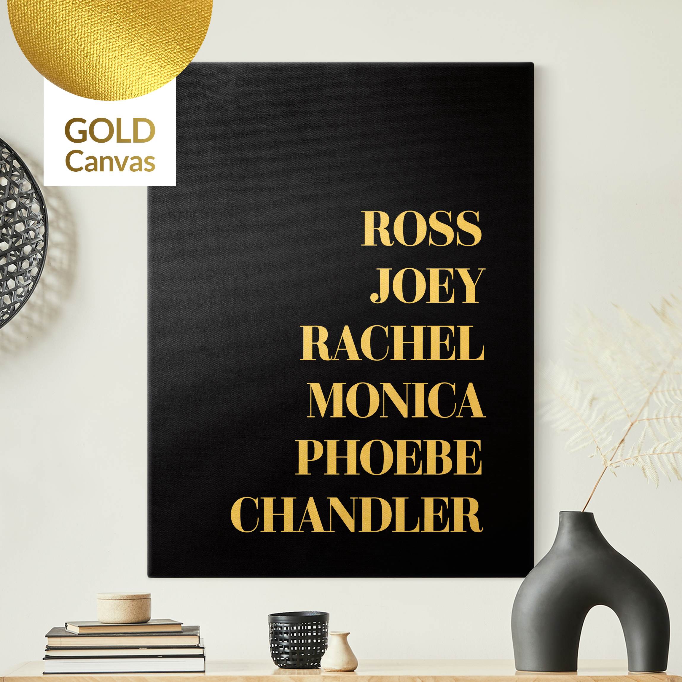 Leinwandbild Gold Lieblingsserien - Friends Schwarz