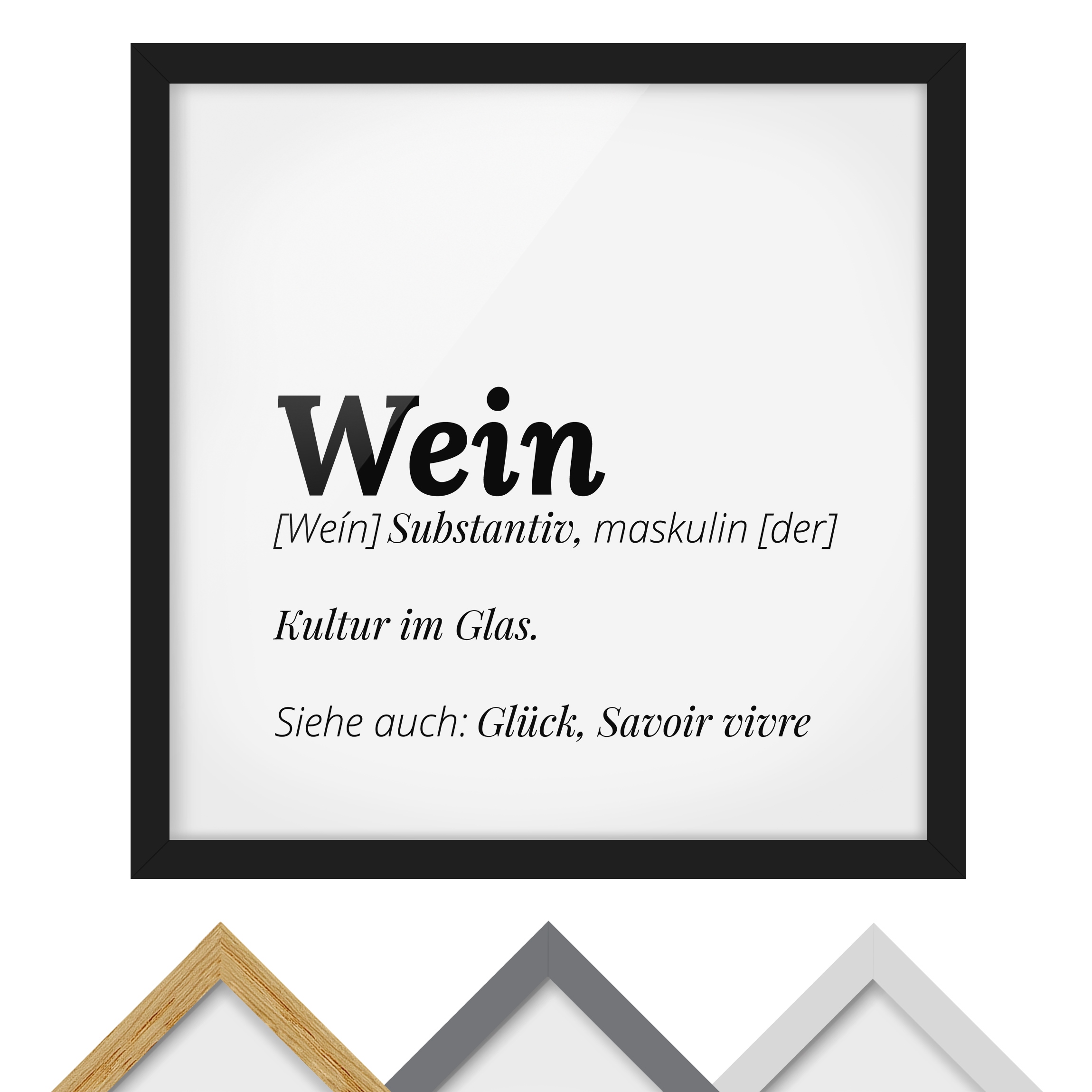 Bild mit Rahmen - Quadrat Die Definition von Wein