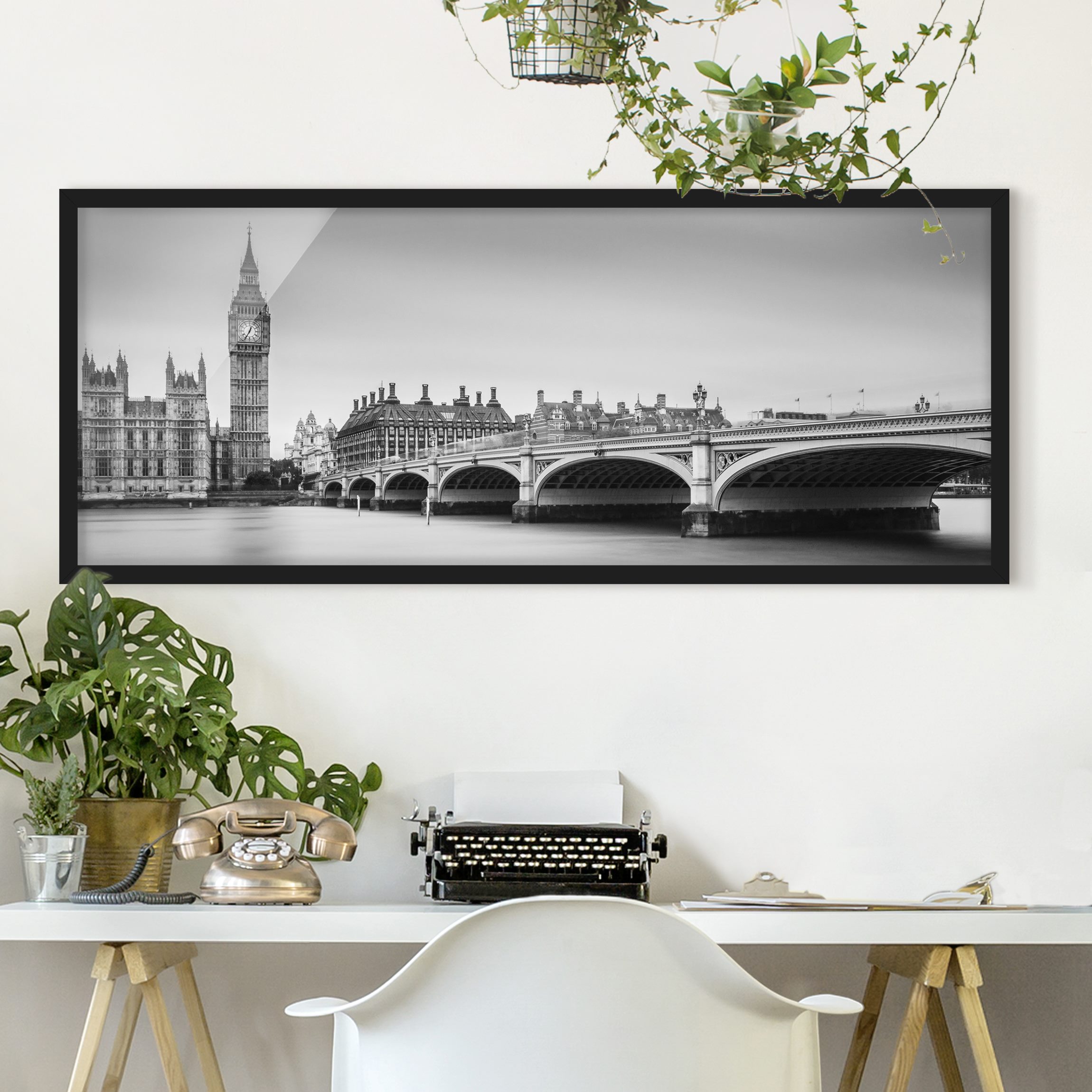 Architektur & Skyline Bild mit Rahmen Westminster Brücke und Big Ben