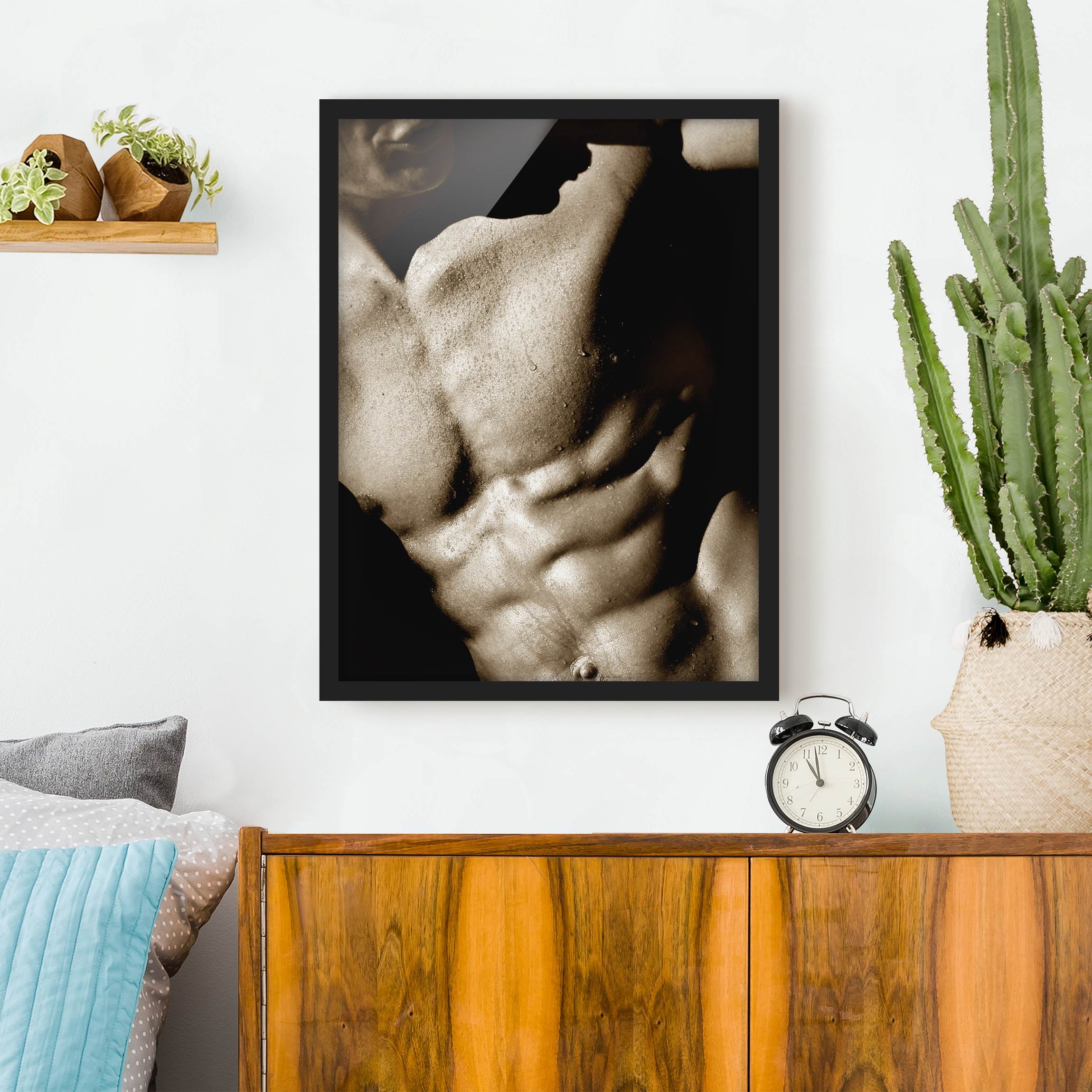 Akt & Erotik Bild mit Rahmen Sixpack