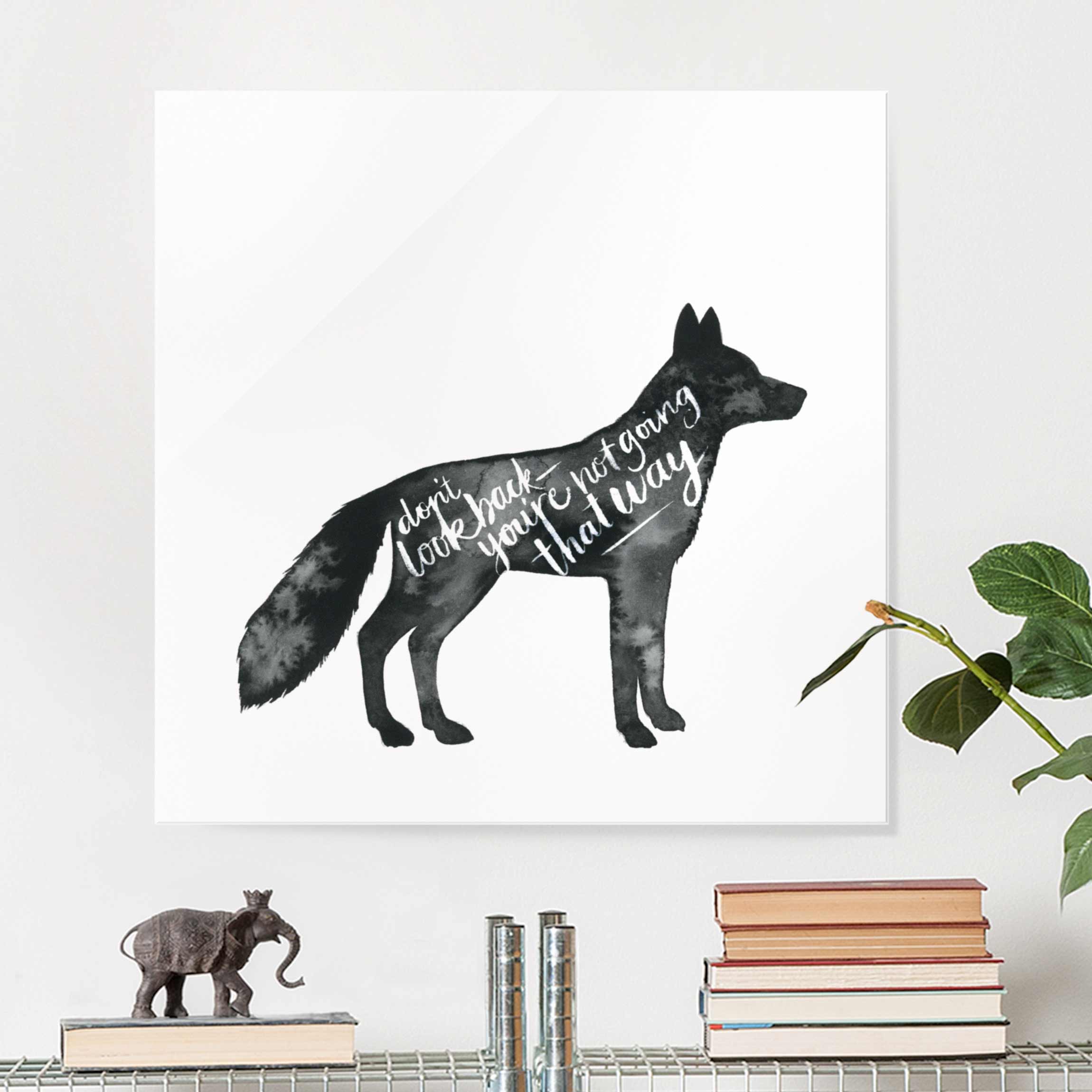 Glasbild - Quadrat Tiere mit Weisheit - Fuchs