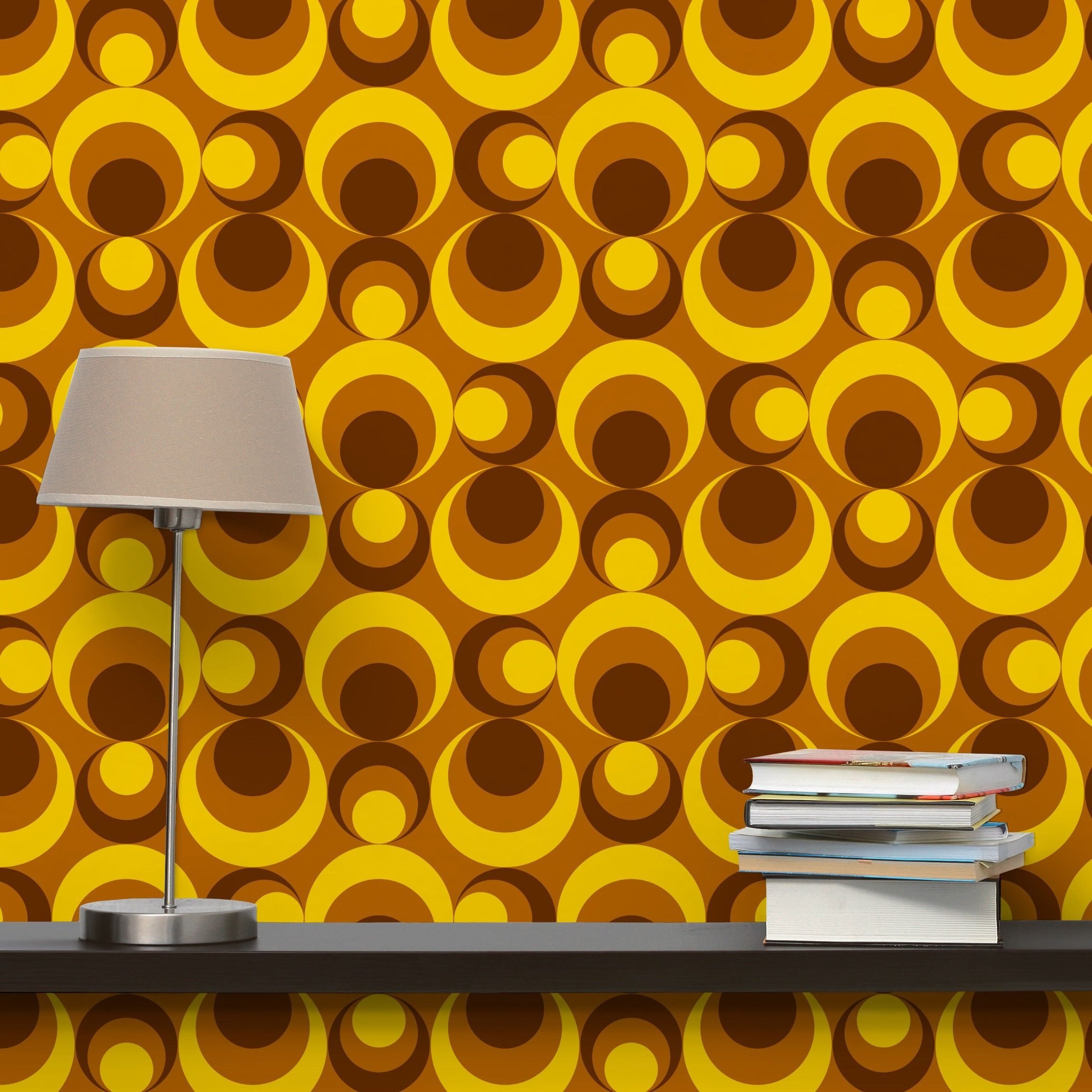 Mustertapete 70er Jahre Tapete Kreisdesign