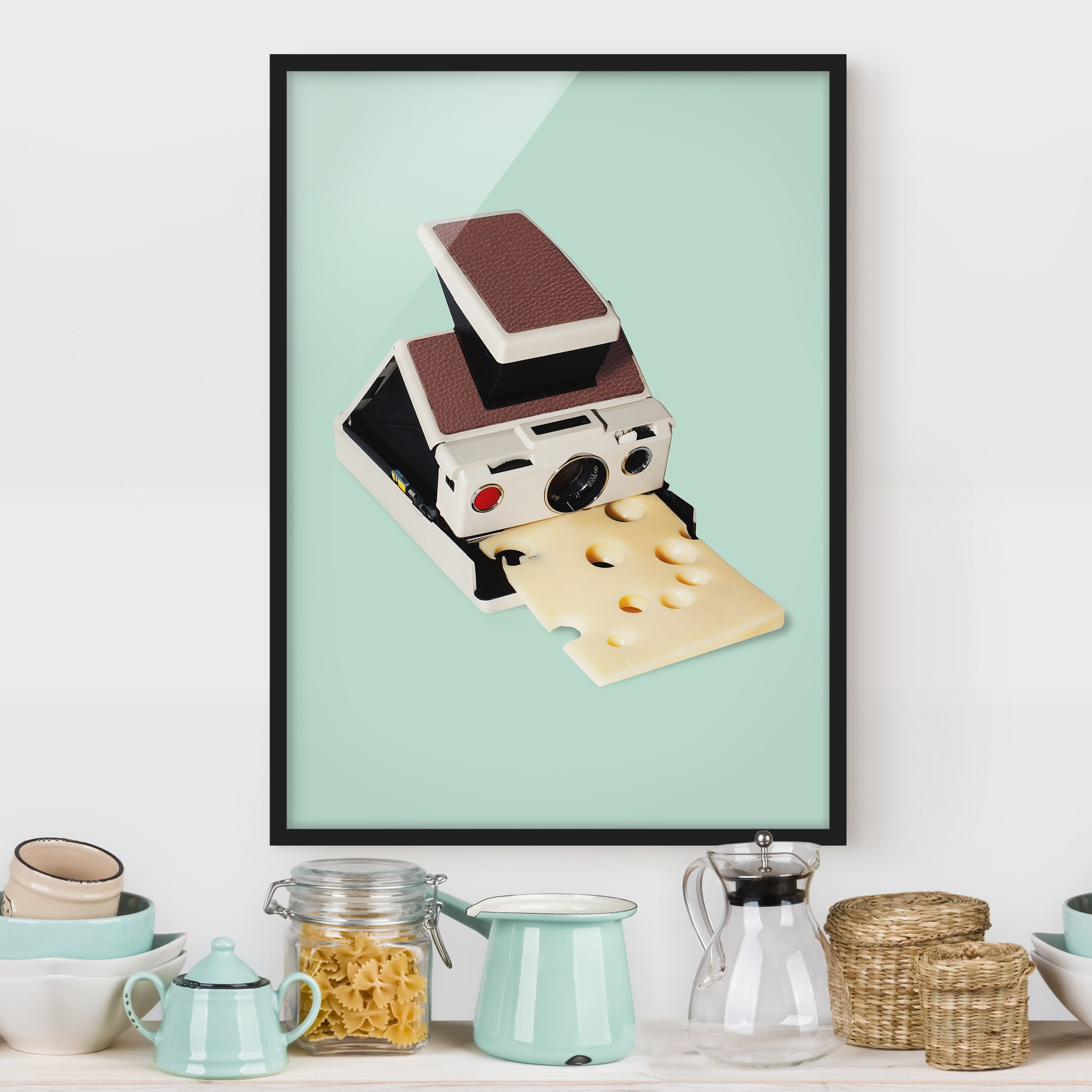 Bild mit Rahmen Kamera mit Käse