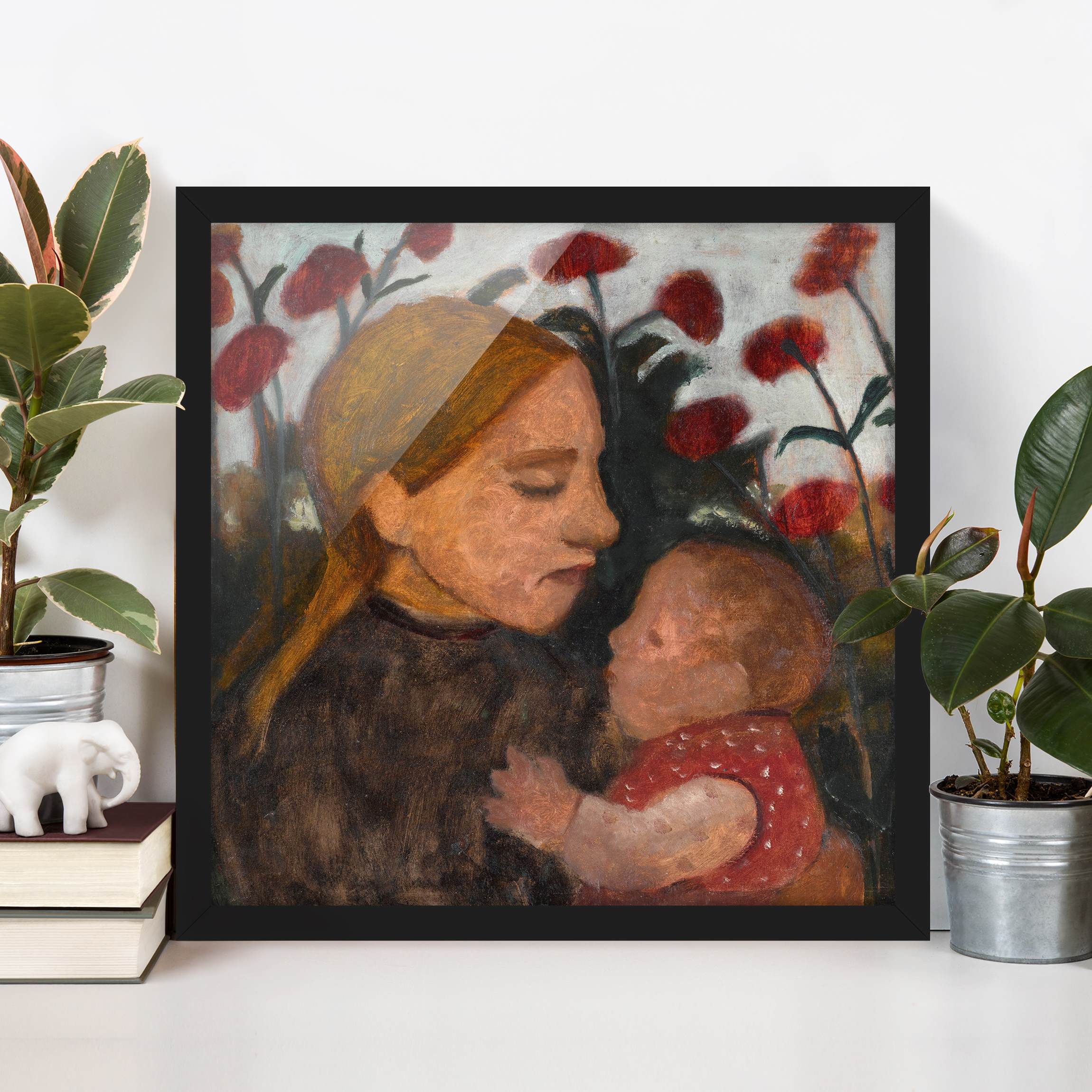 Bild mit Rahmen - Quadrat Paula Modersohn-Becker - Junge Frau mit Kind