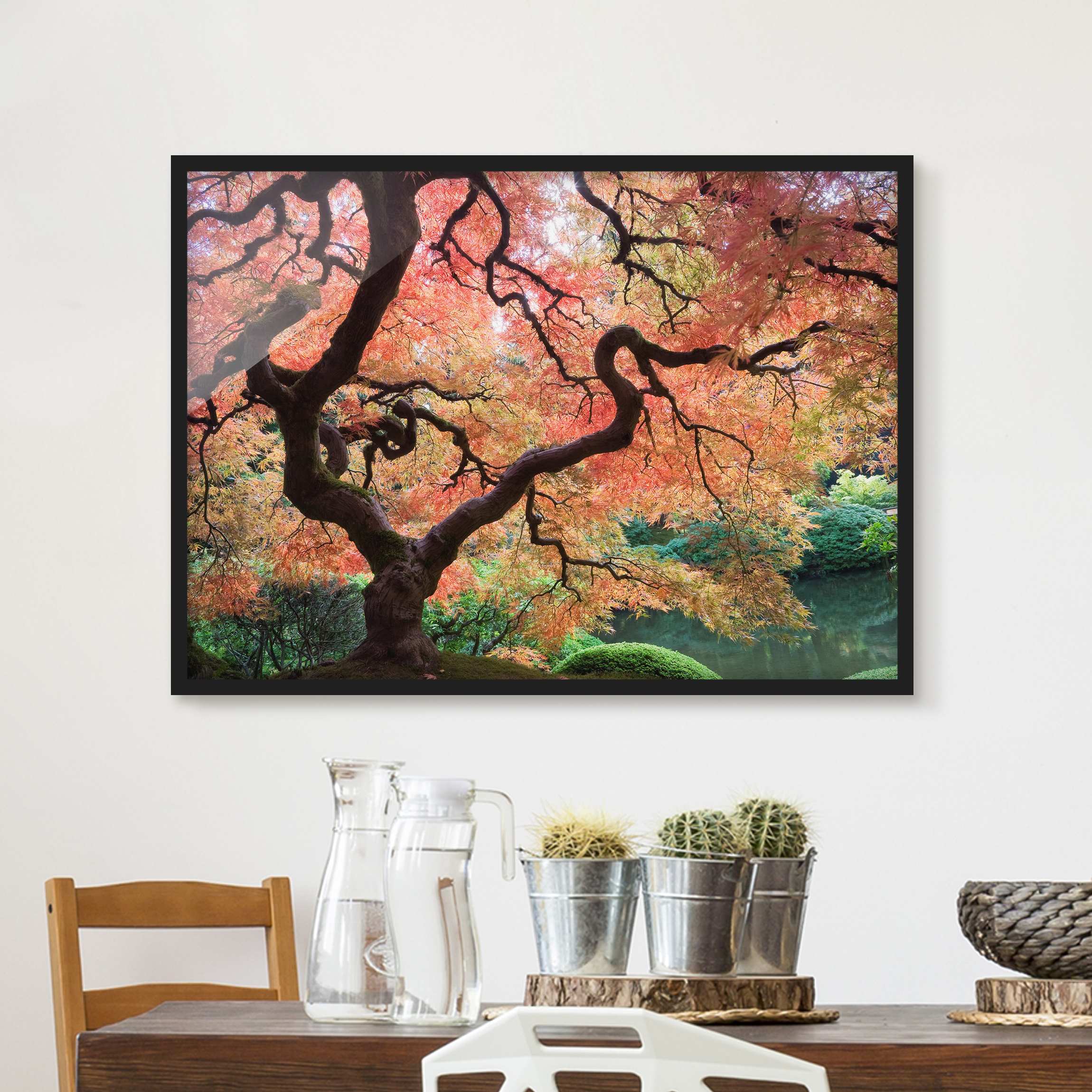 Bild mit Rahmen - Querformat Japanischer Garten