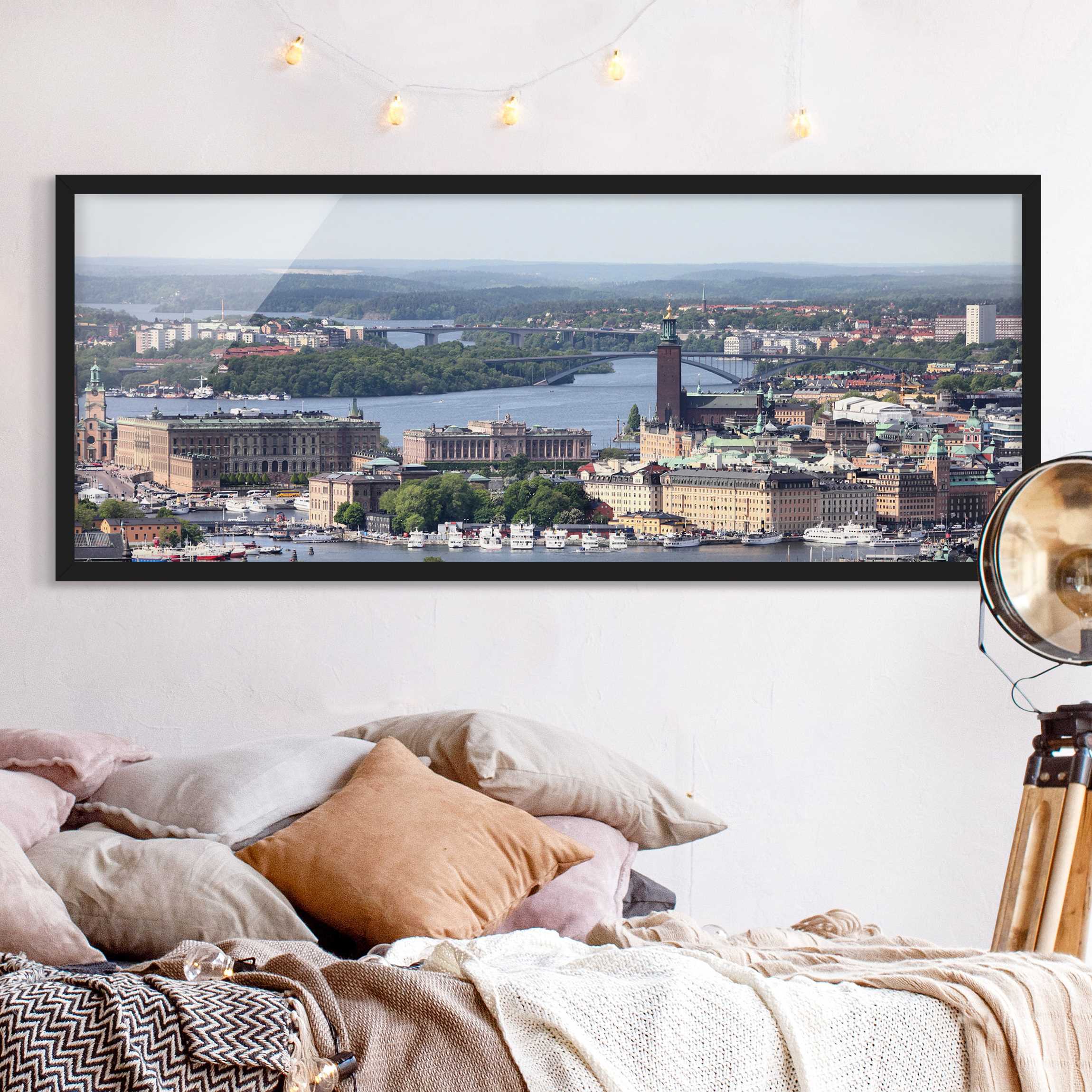 Architektur & Skyline Bild mit Rahmen Stockholm City