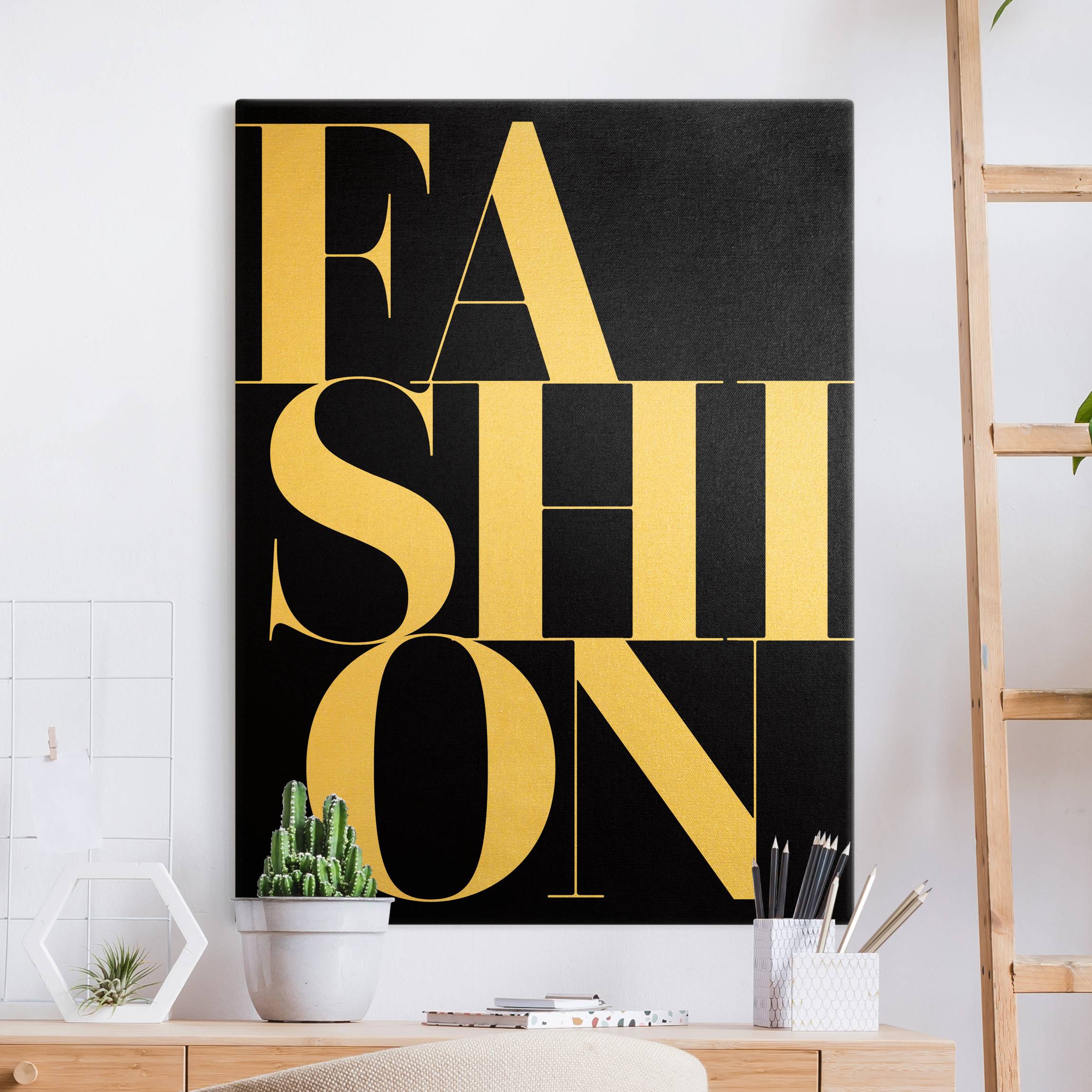 Leinwandbild Gold FASHION Schwarz