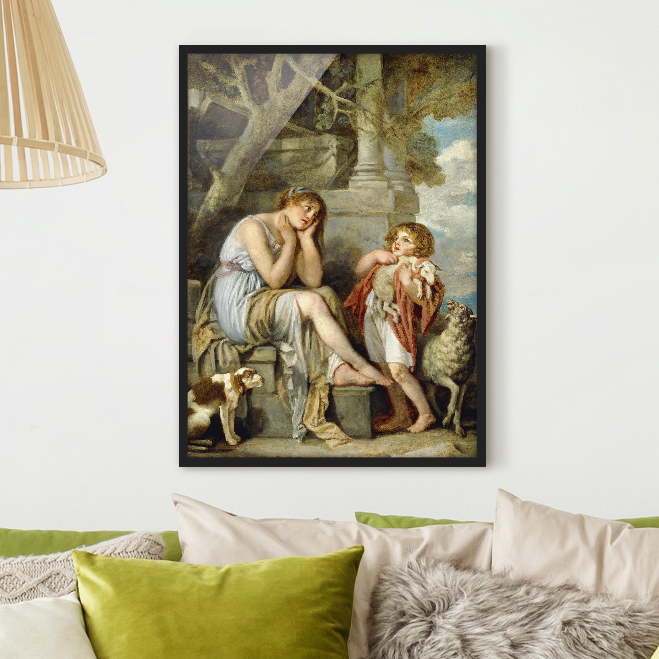 Bild mit Rahmen - Hochformat Jean Baptiste Greuze - L'Agneau Chéri