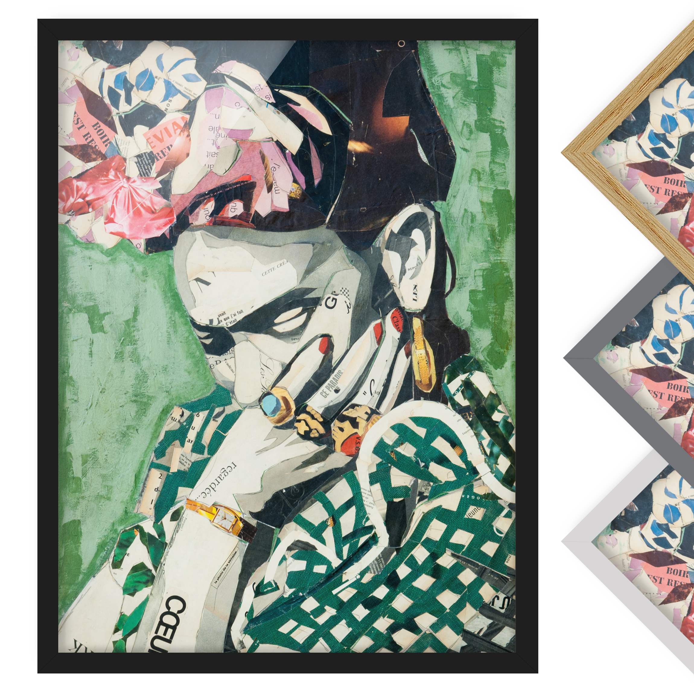 Bild mit Rahmen - Hochformat Frida Kahlo - Collage No.3