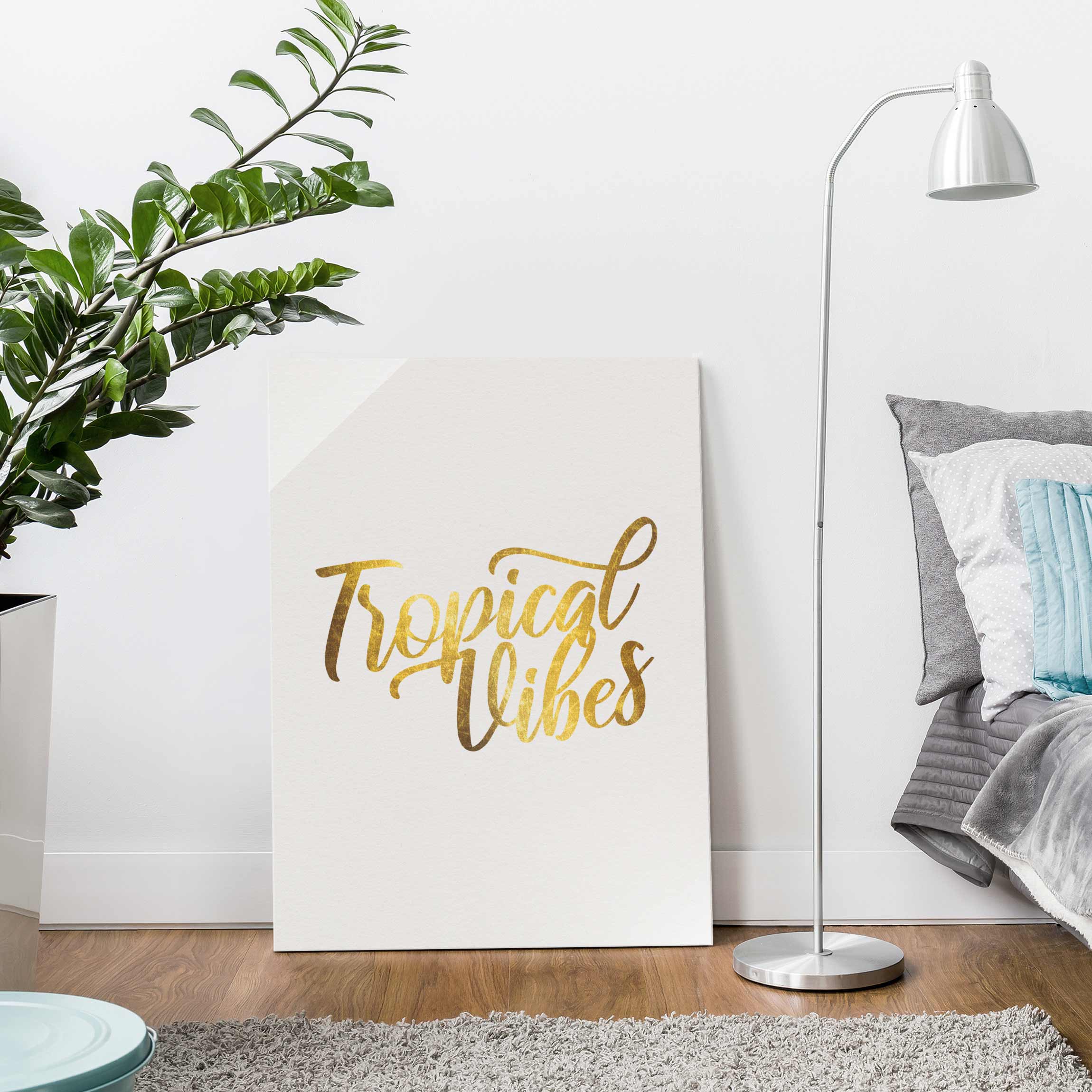 Glasbild Gold - Tropical Vibes