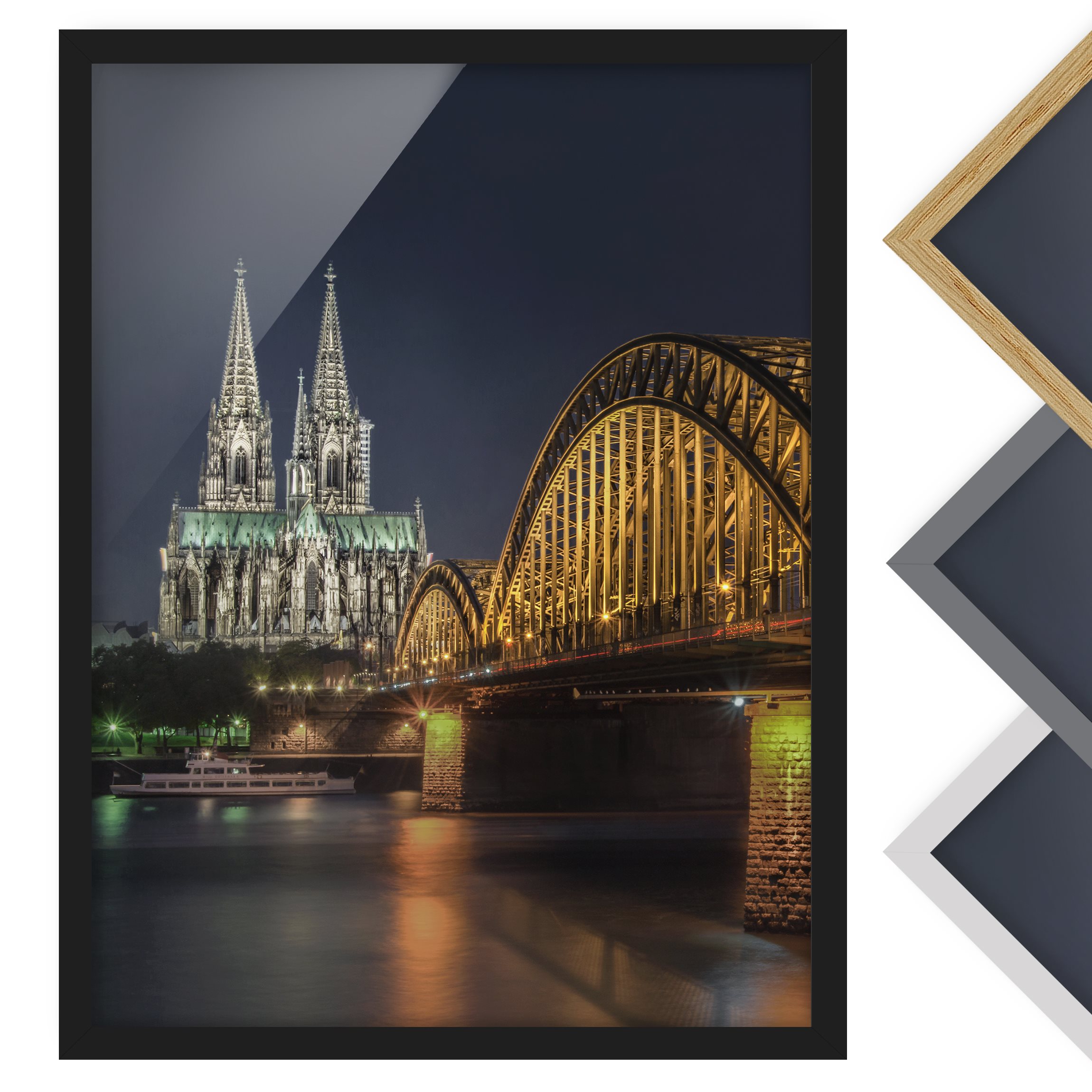 Architektur & Skyline Bild mit Rahmen Kölner Dom