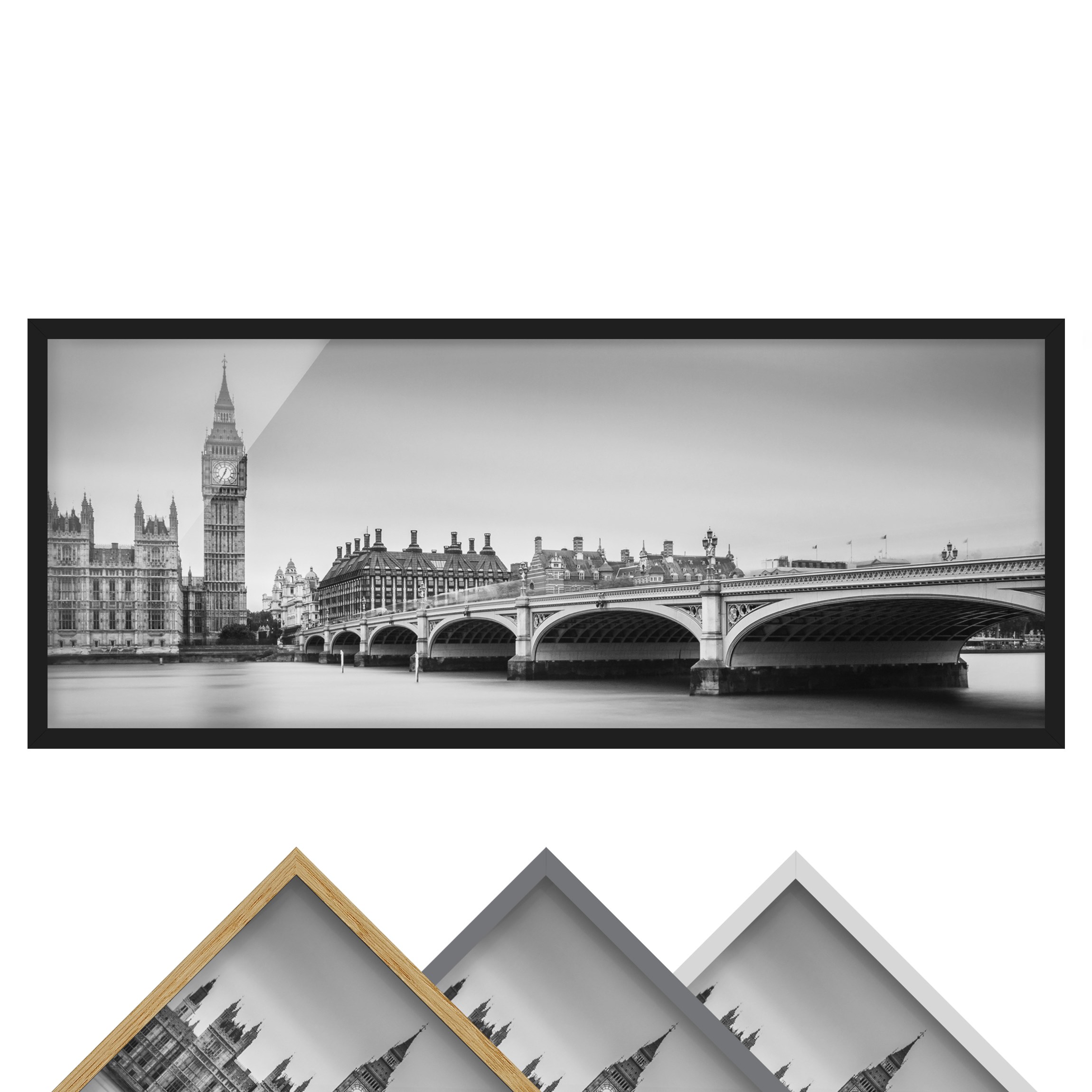 Architektur & Skyline Bild mit Rahmen Westminster Brücke und Big Ben
