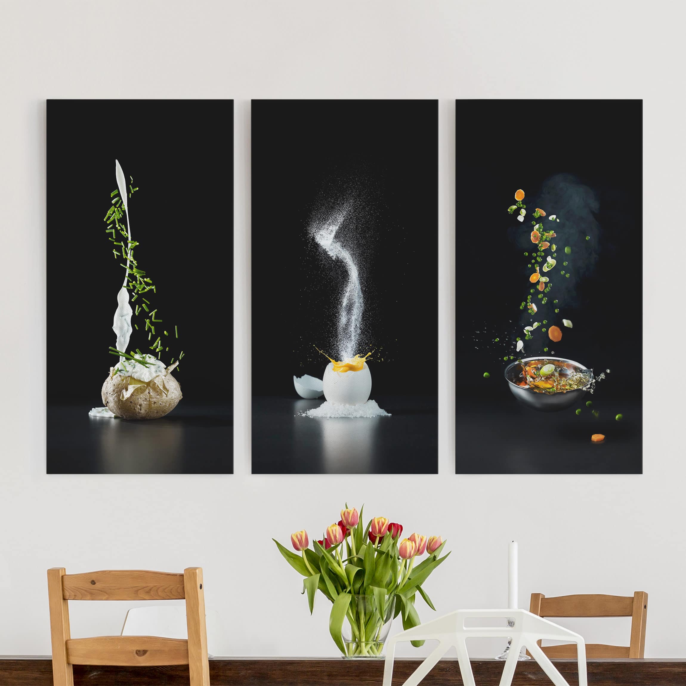 3-teiliges Leinwandbild Küche Küchen-Splash
