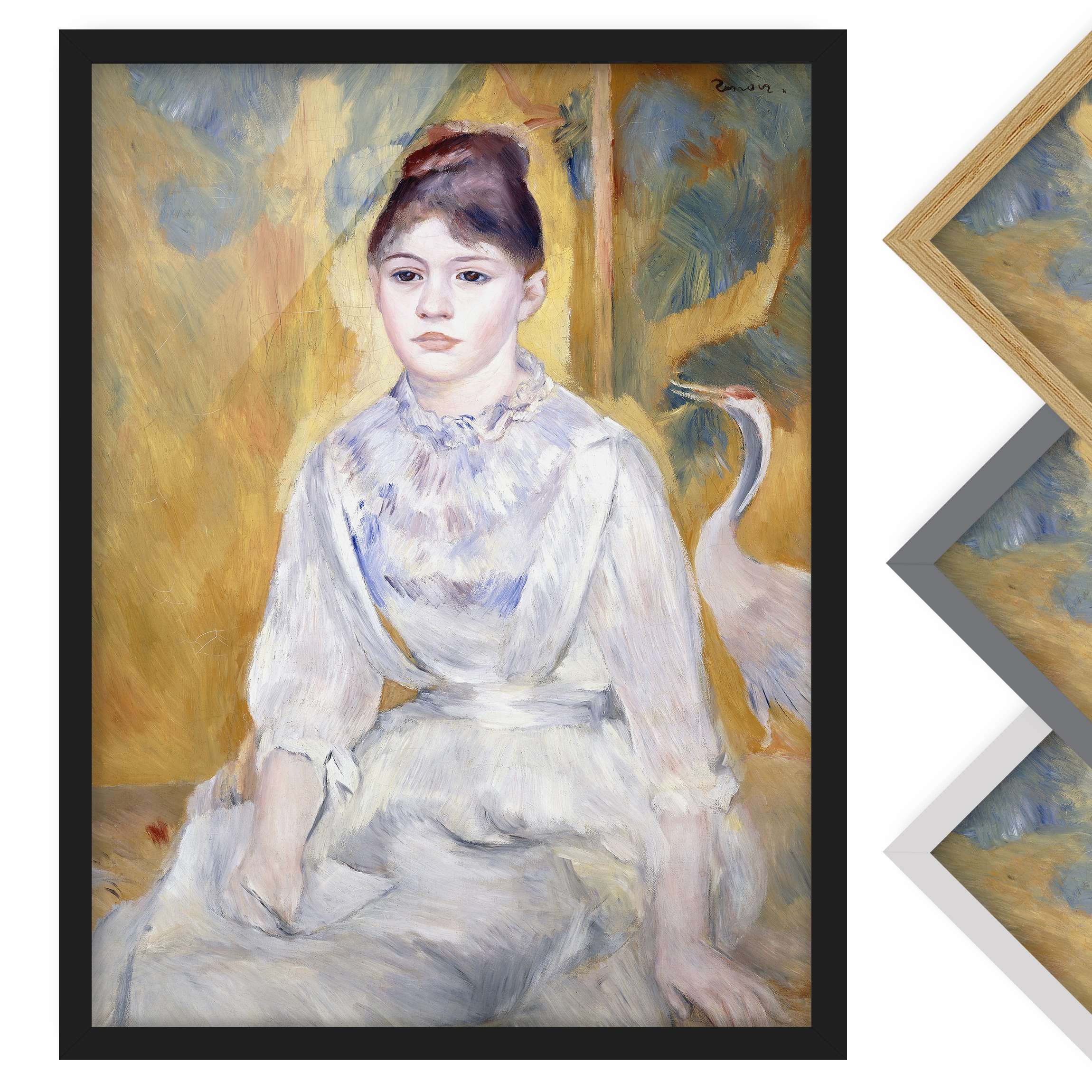 Bild mit Rahmen - Hochformat Auguste Renoir - Junges Mädchen mit Schwan