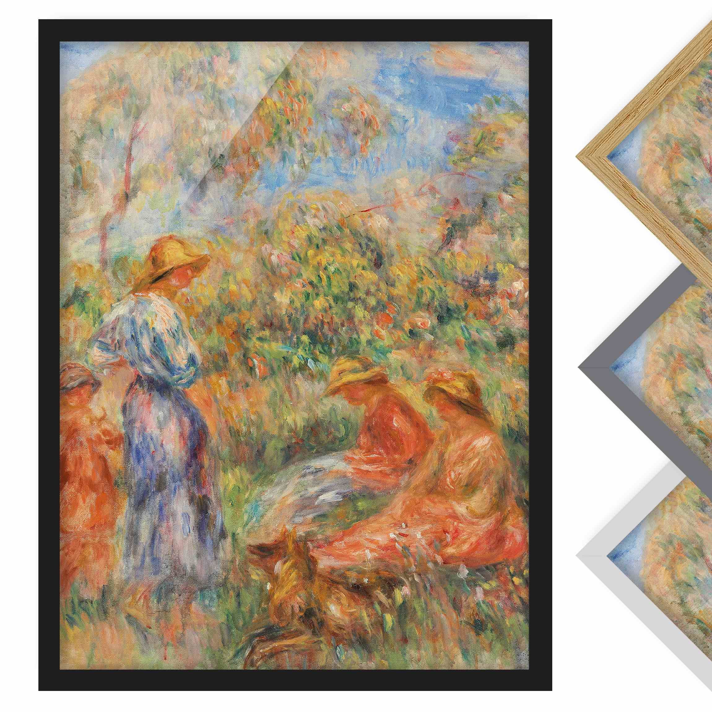 Bild mit Rahmen - Hochformat Auguste Renoir - Landschaft mit Frauen und Kind