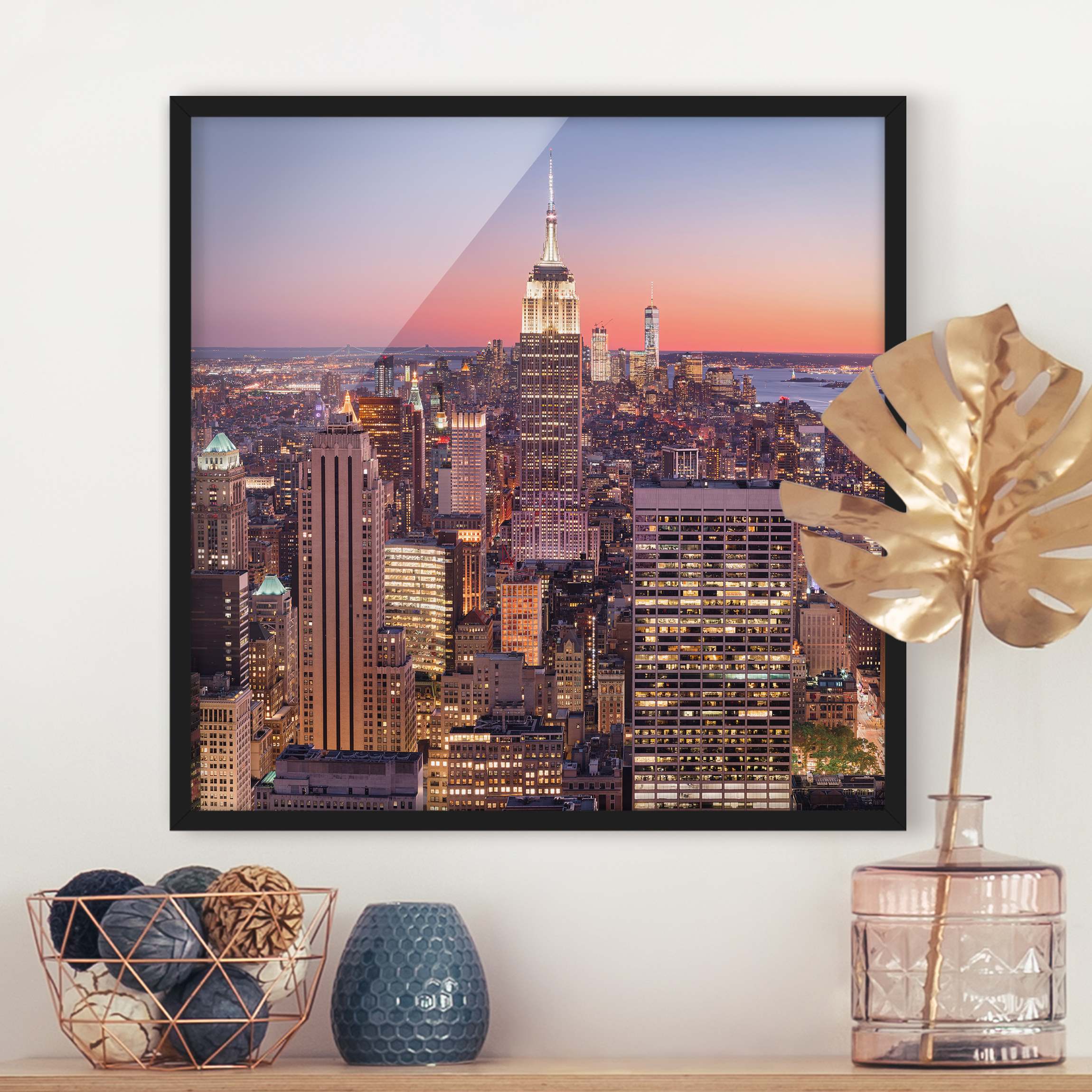 Bild mit Rahmen - Quadrat Blick vom Top of the Rock