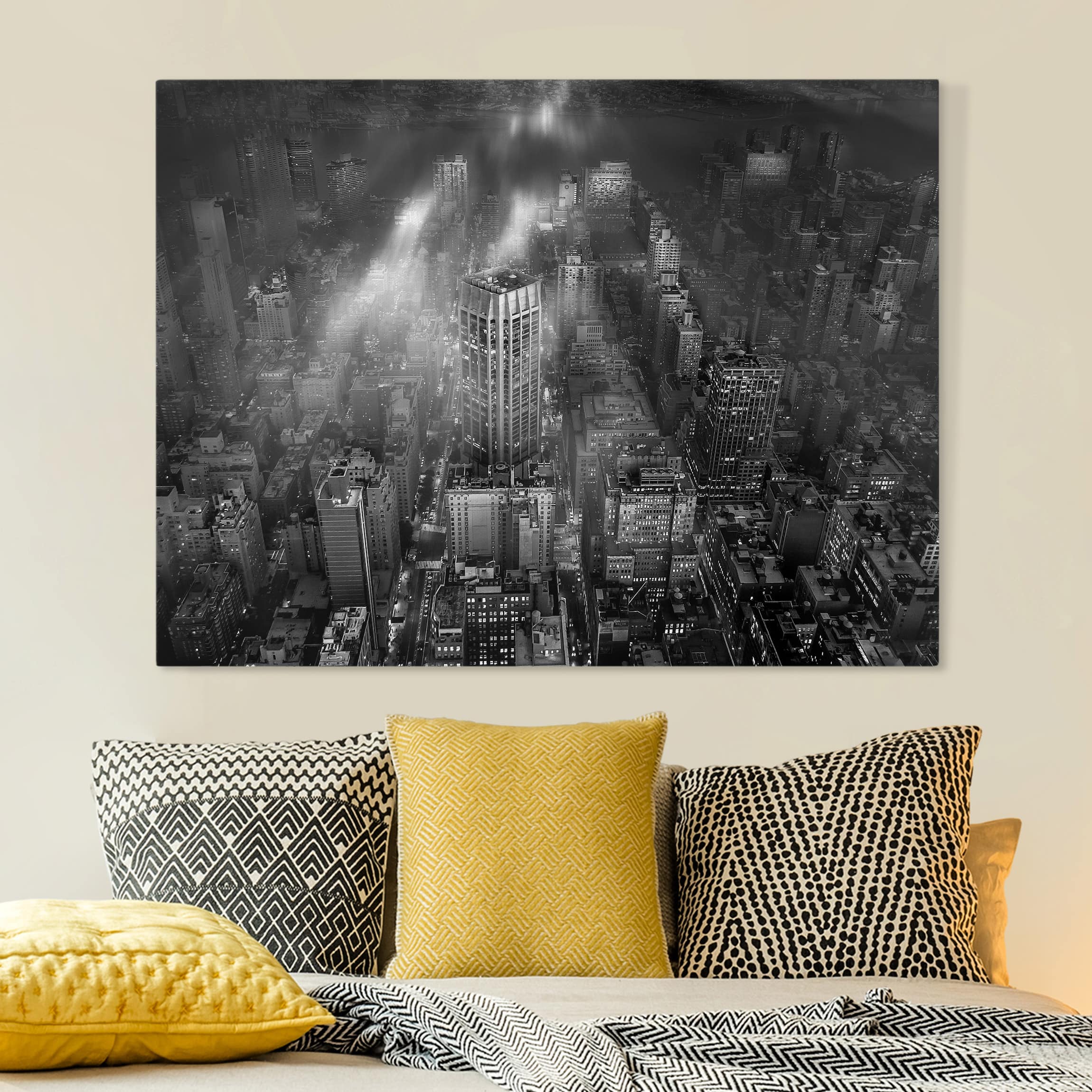 Leinwandbild - Querformat Sonnenlicht über New York City