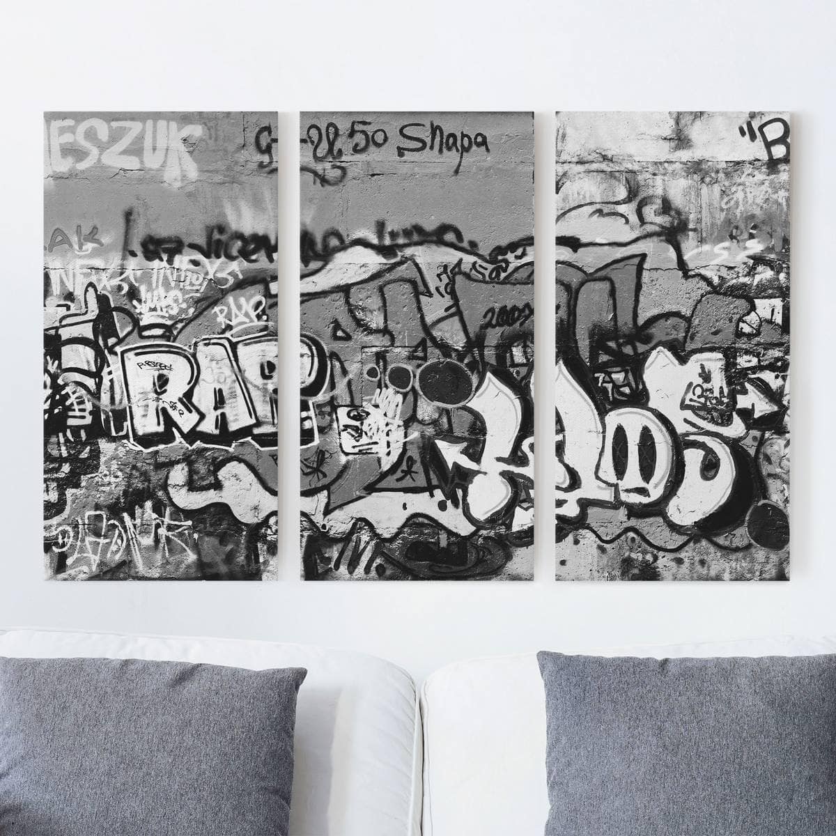 3-teiliges Leinwandbild - Querformat Graffiti Art