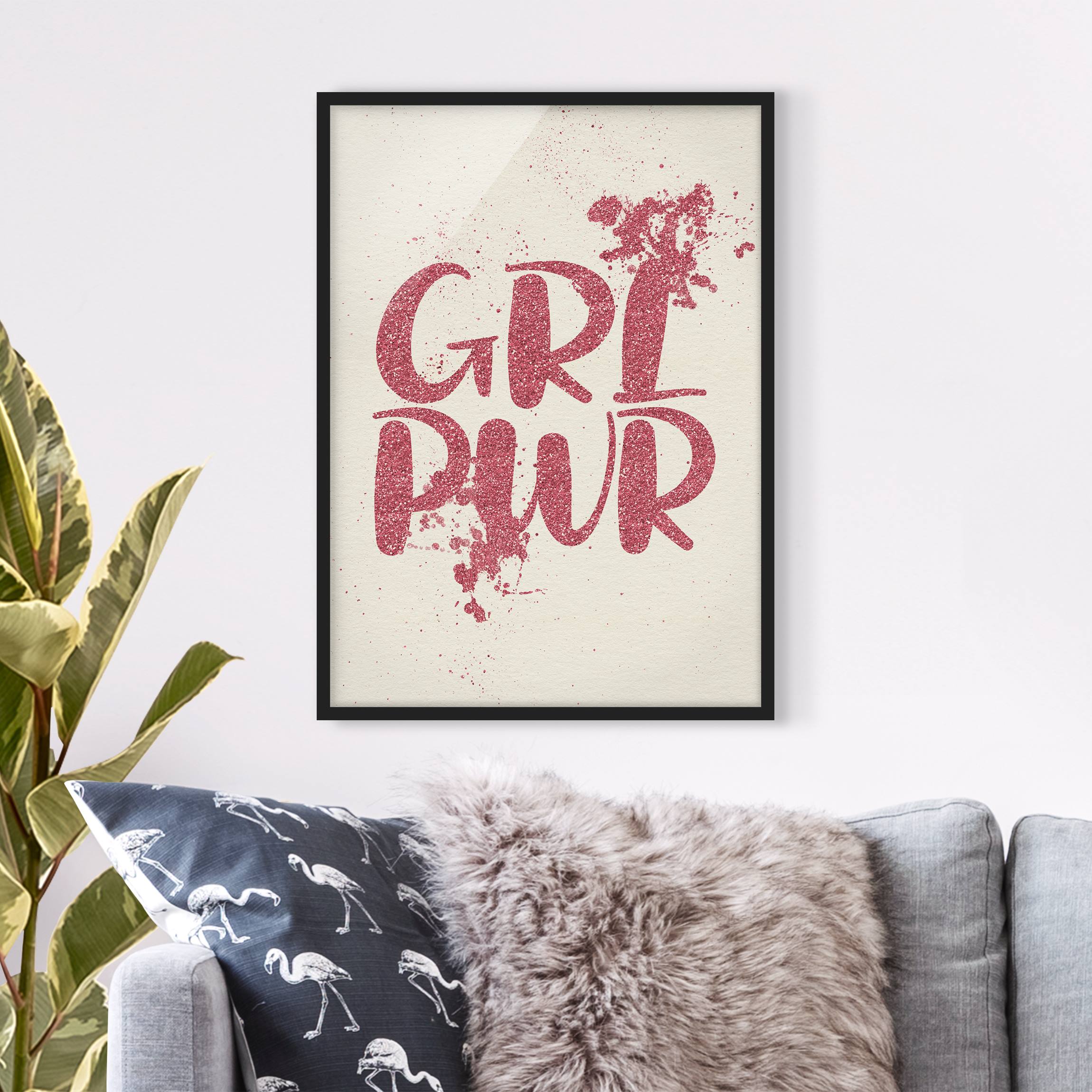 Bild mit Rahmen - Hochformat Girl Power