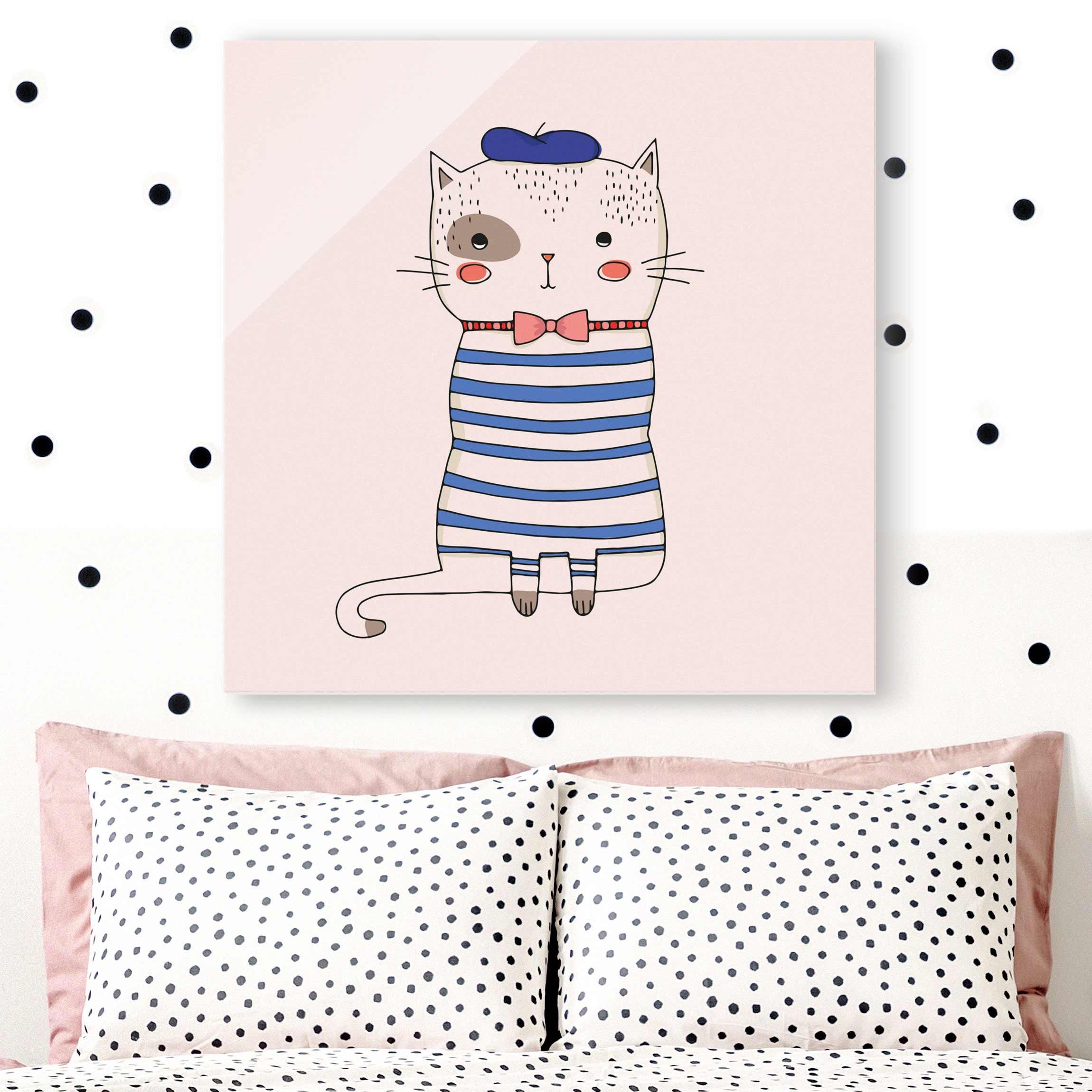 Glasbild Katze in Frankreich