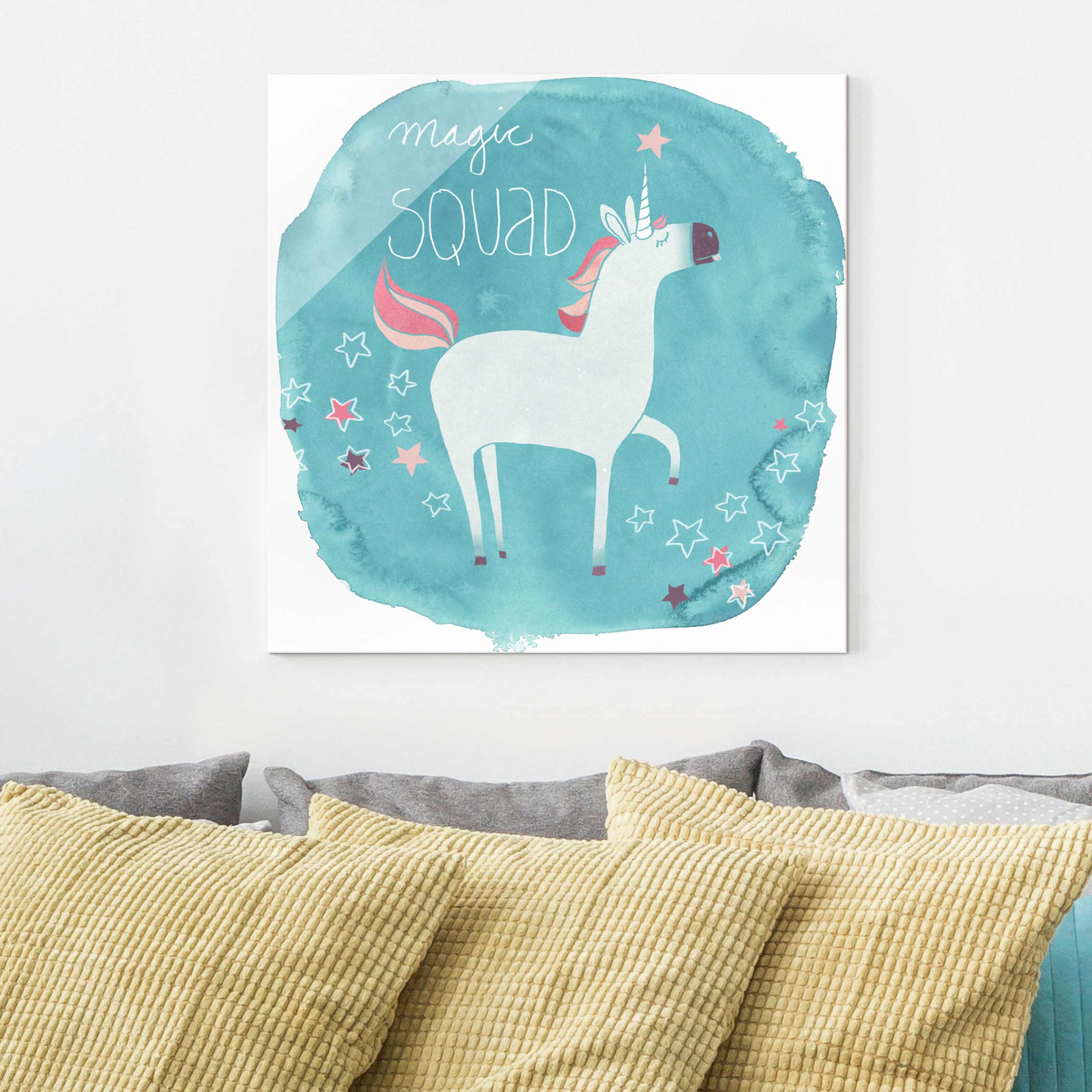 Glasbild Einhorn-Truppe - Magic