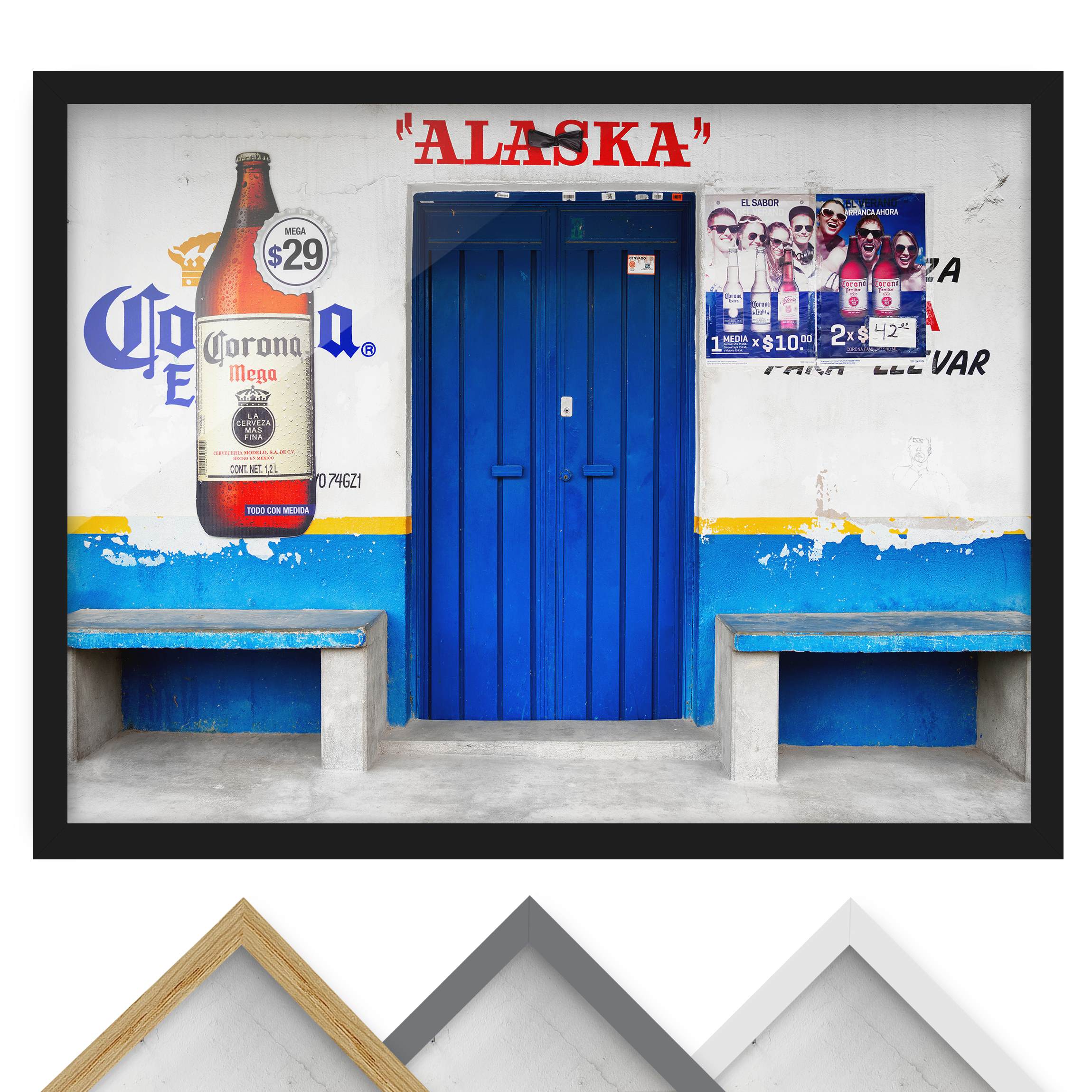 Bild mit Rahmen - Querformat ALASKA Blue Bar