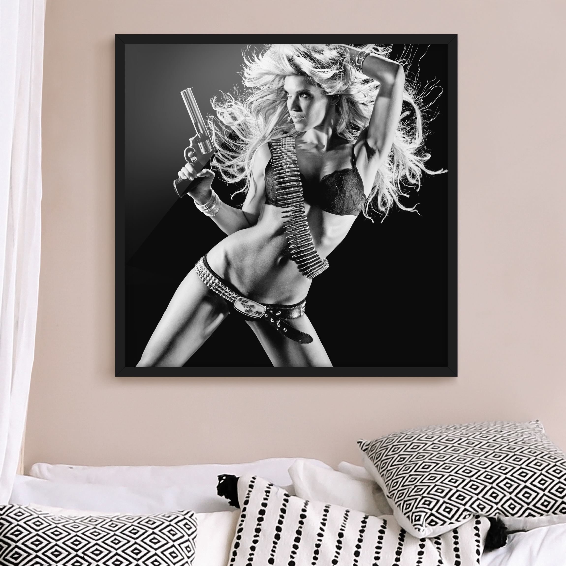 Bild mit Rahmen - Quadrat Bang, Bang, Baby!