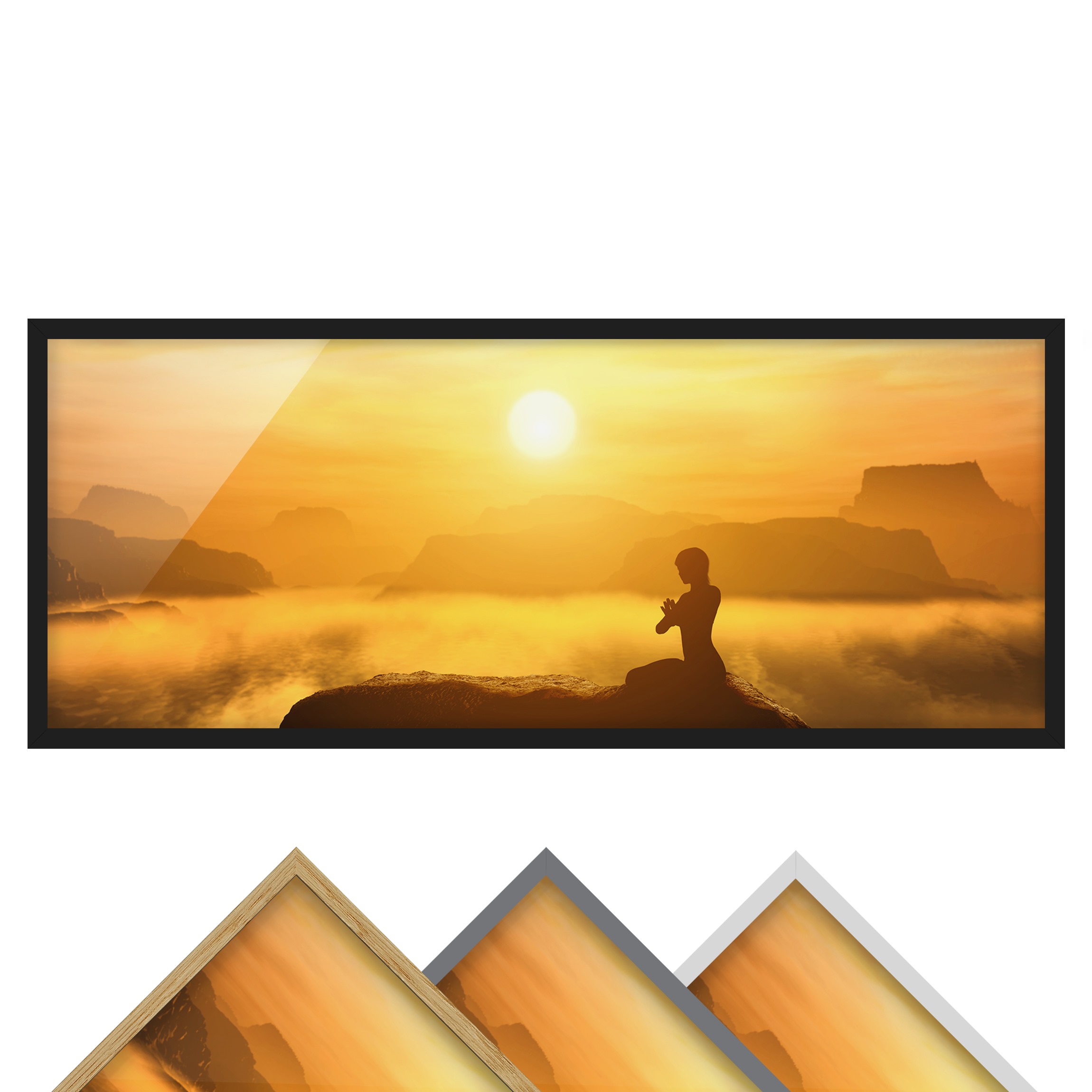 Bild mit Rahmen - Panorama Yoga Meditation