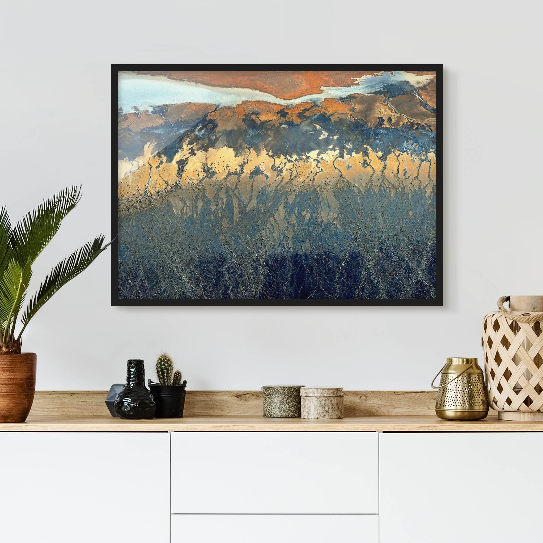 Bild mit Rahmen - Querformat Kalifornien aus der Luft