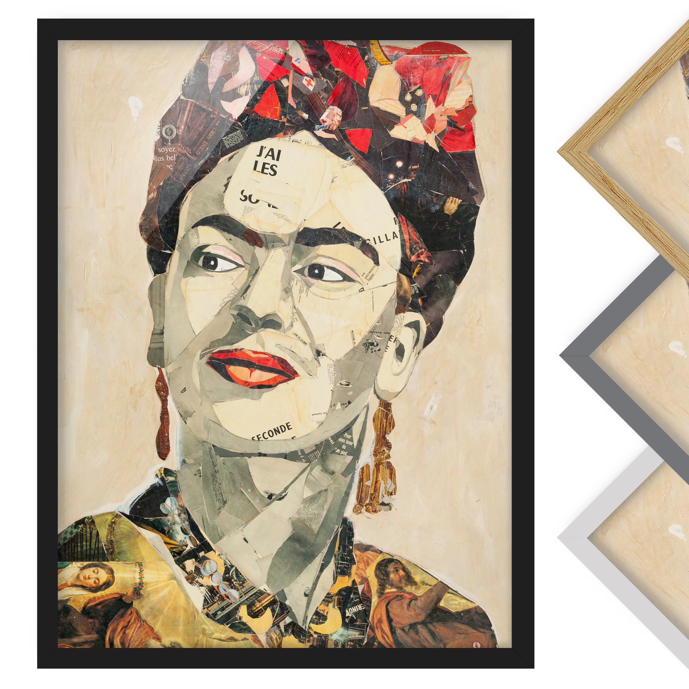 Bild mit Rahmen - Hochformat Frida Kahlo - Collage No.2