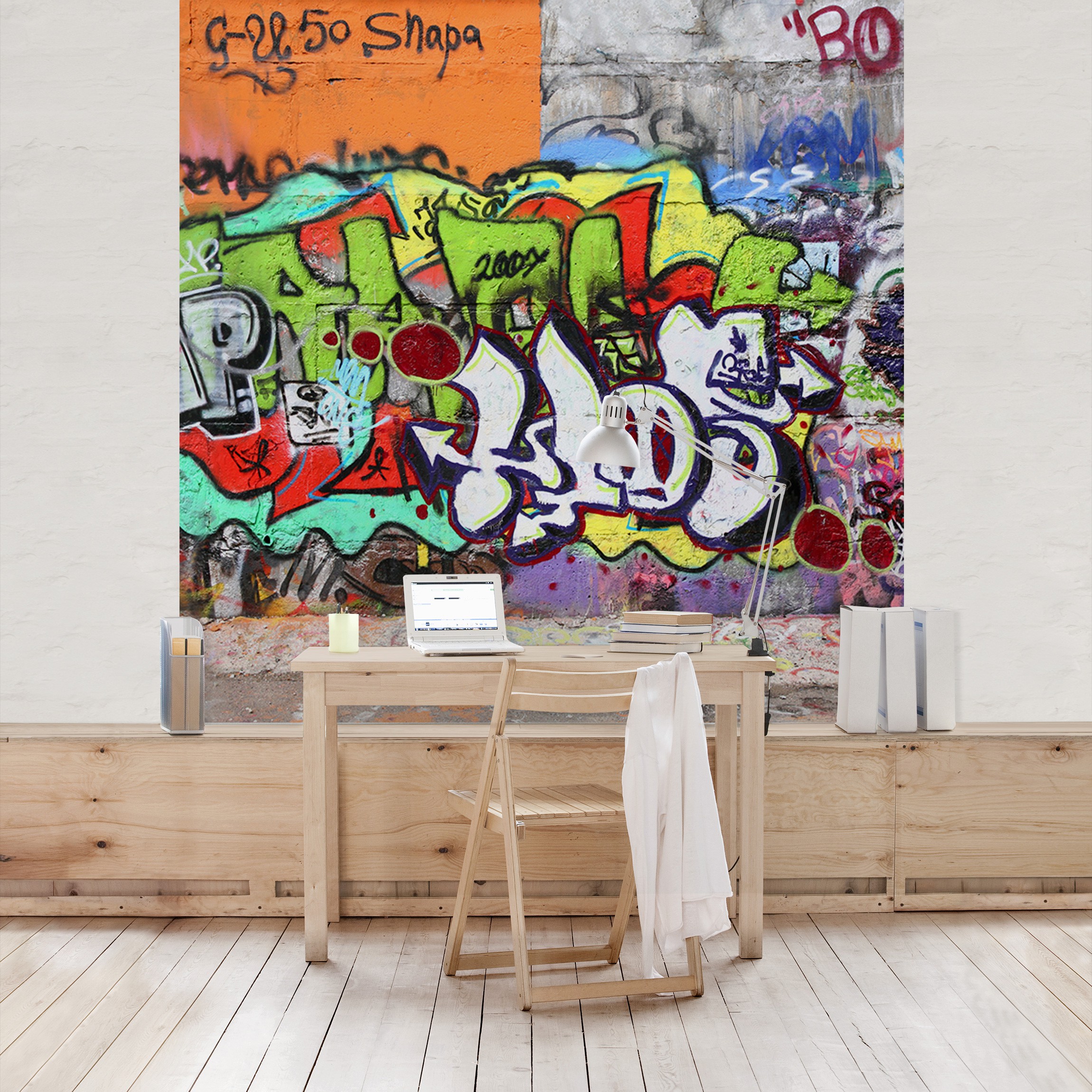 Fototapete 3D-Optik Graffiti Wall