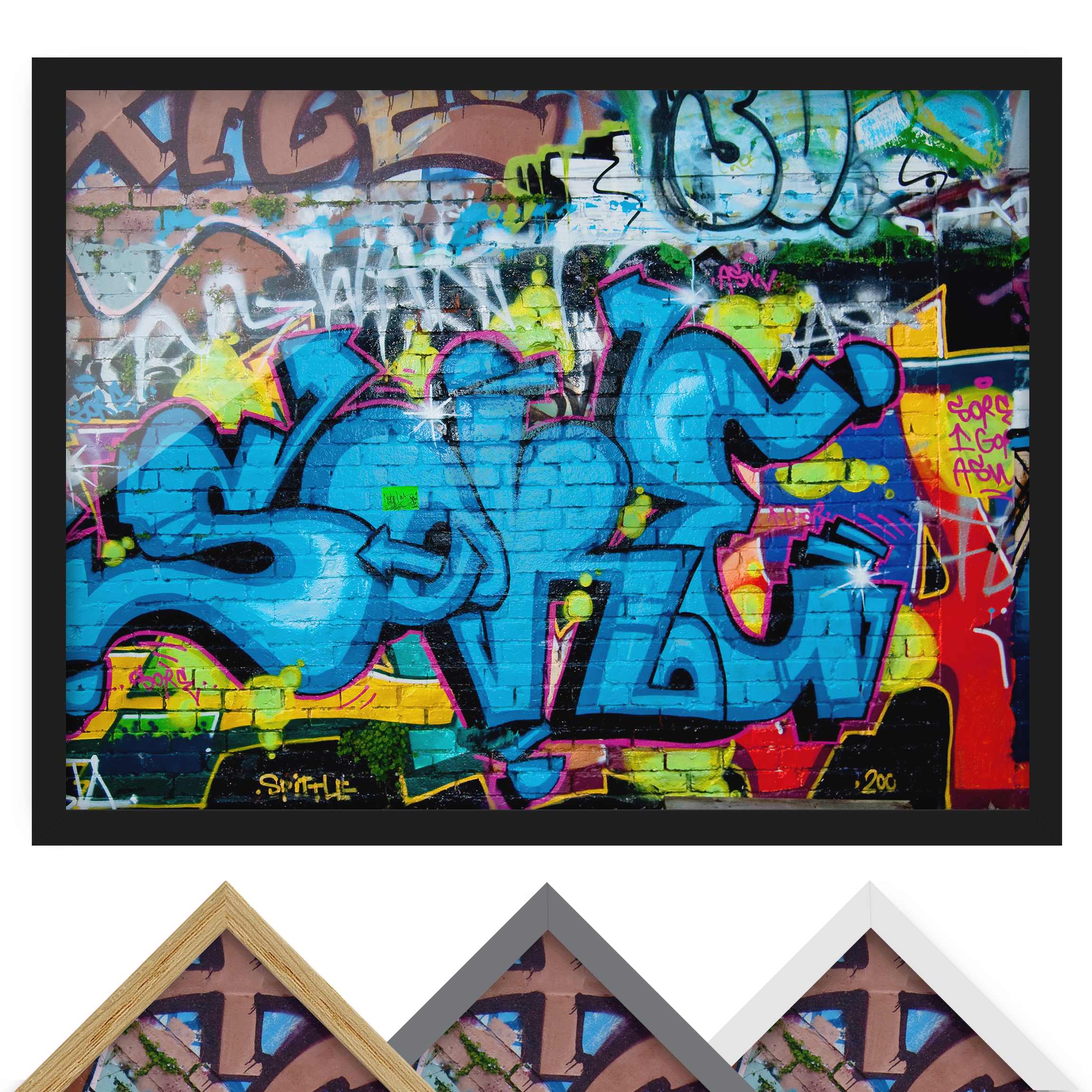 Bild mit Rahmen - Querformat Colours of Graffiti