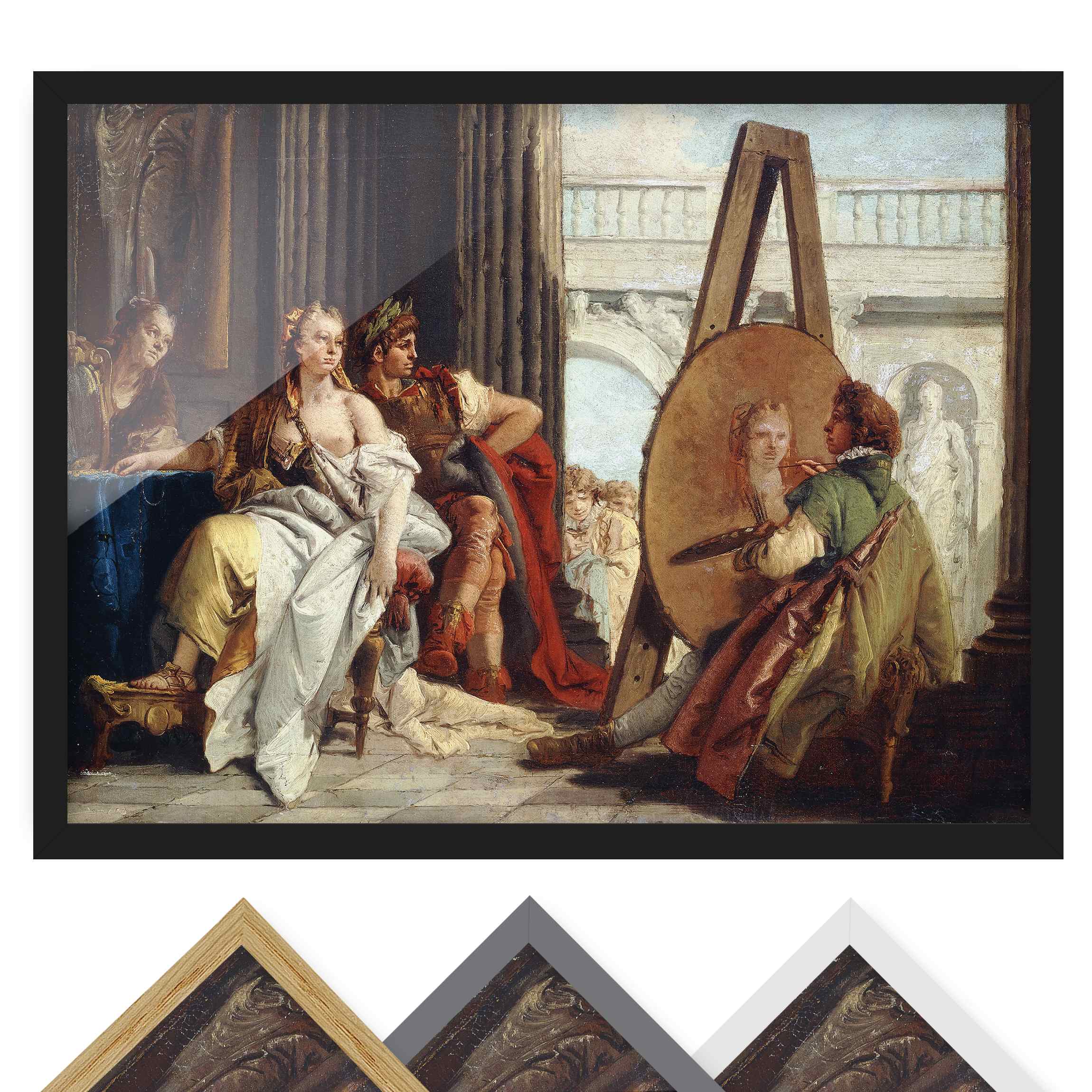 Kunstdruck mit Rahmen Giovanni Battista Tiepolo - Alexander der Große