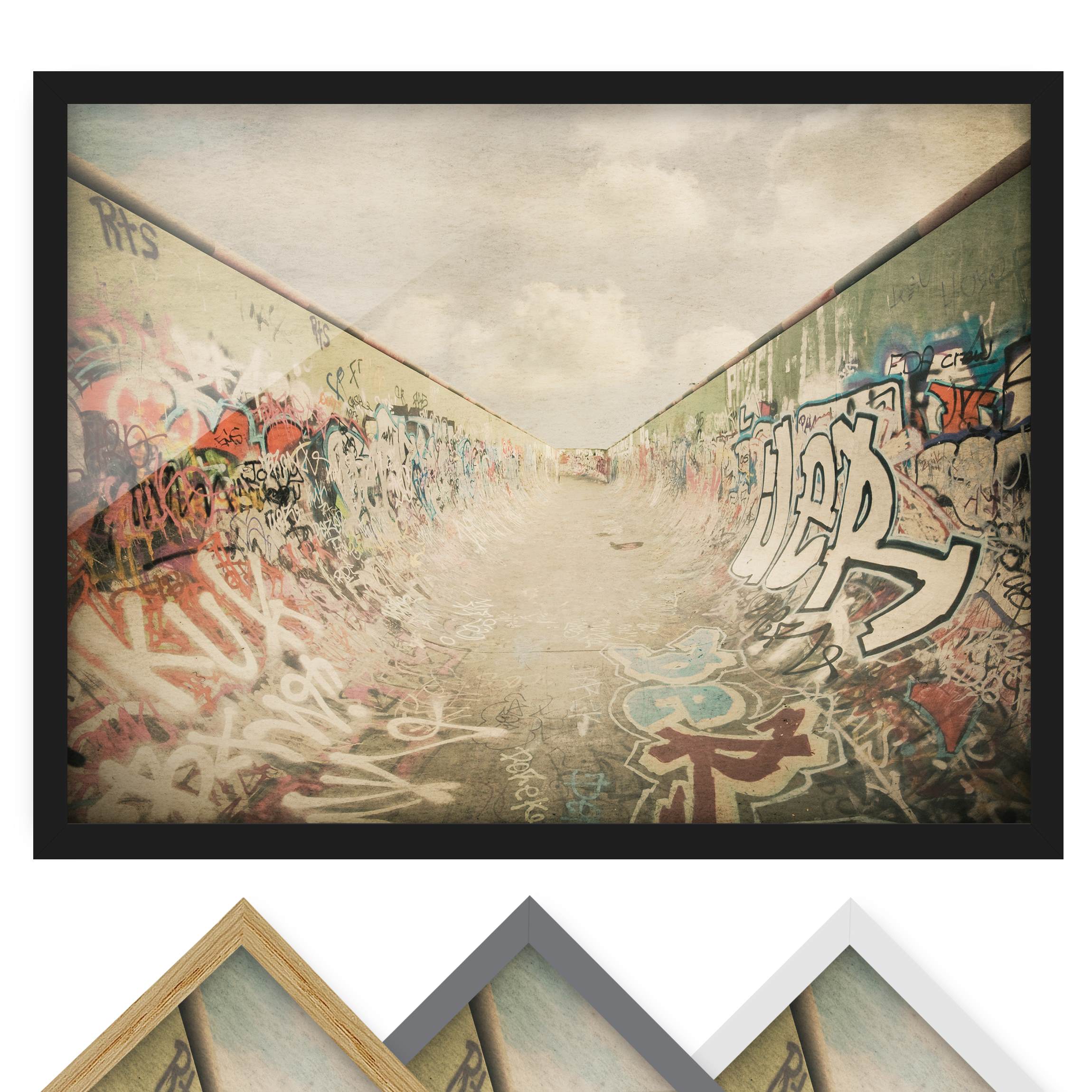 Kinderzimmer Bild mit Rahmen Graffiti-Skatepark